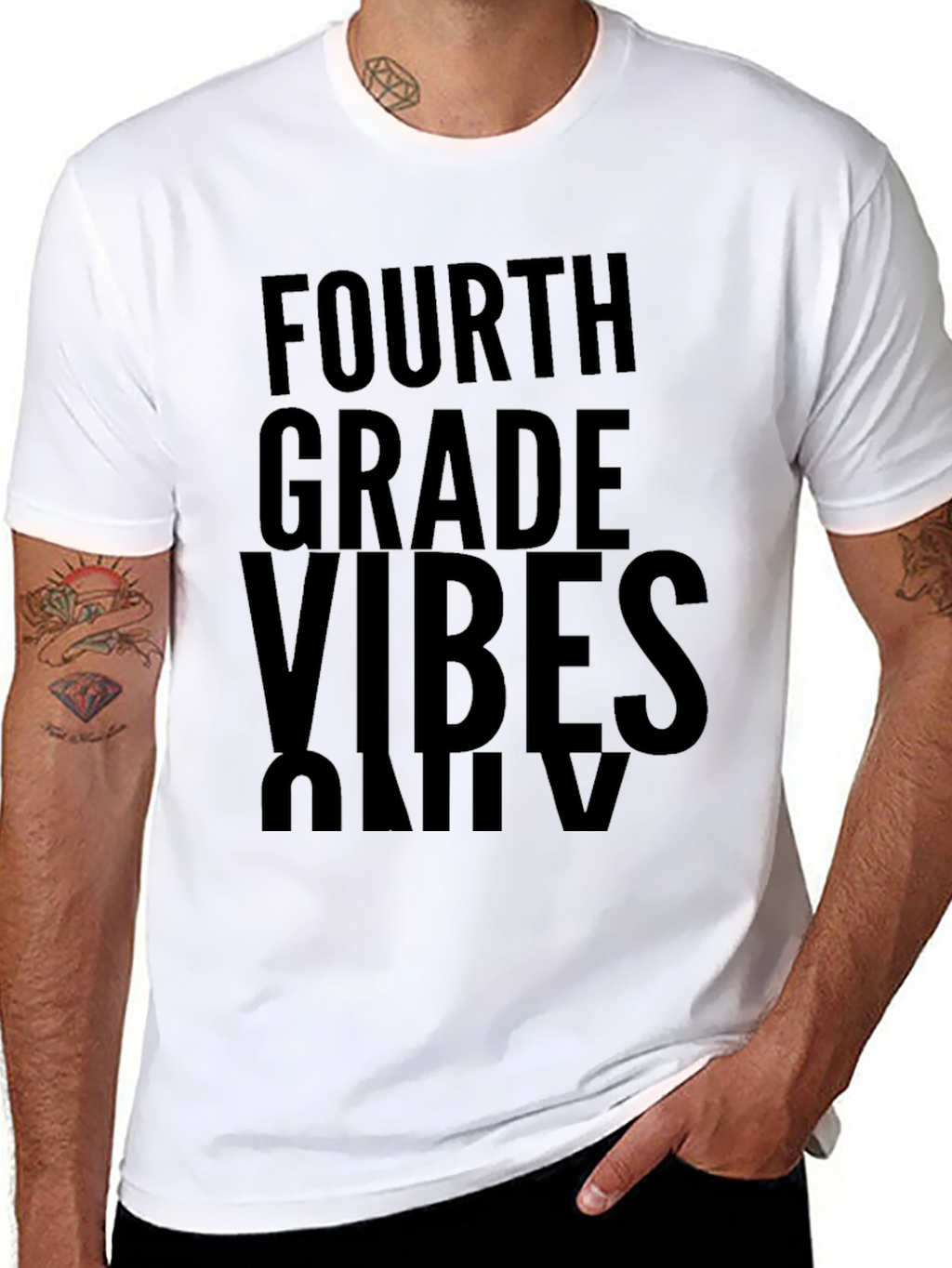 Fourth Grade Vibes Only Black T-Shirt