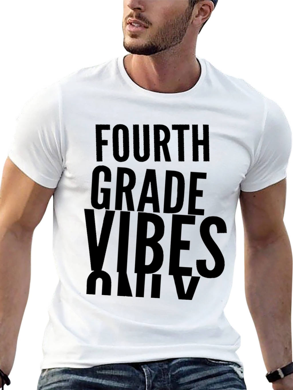 Fourth Grade Vibes Only Black T-Shirt