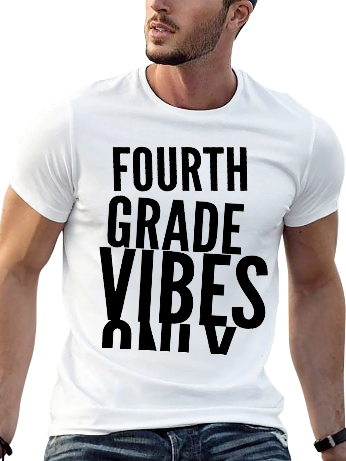 Fourth Grade Vibes Only Black T-Shirt