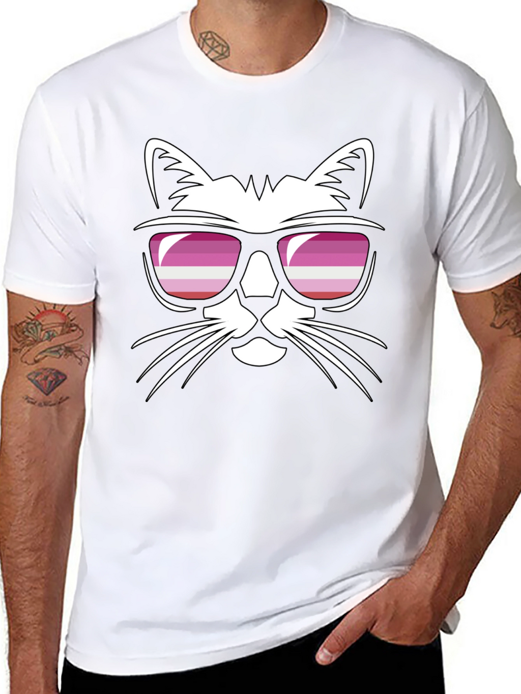 Cool Cat Lesbian Pride T-Shirt