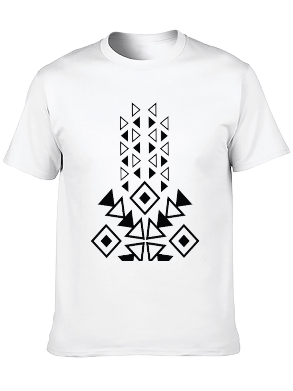 Geometric Design Black T-Shirt - Modern Casual Wear