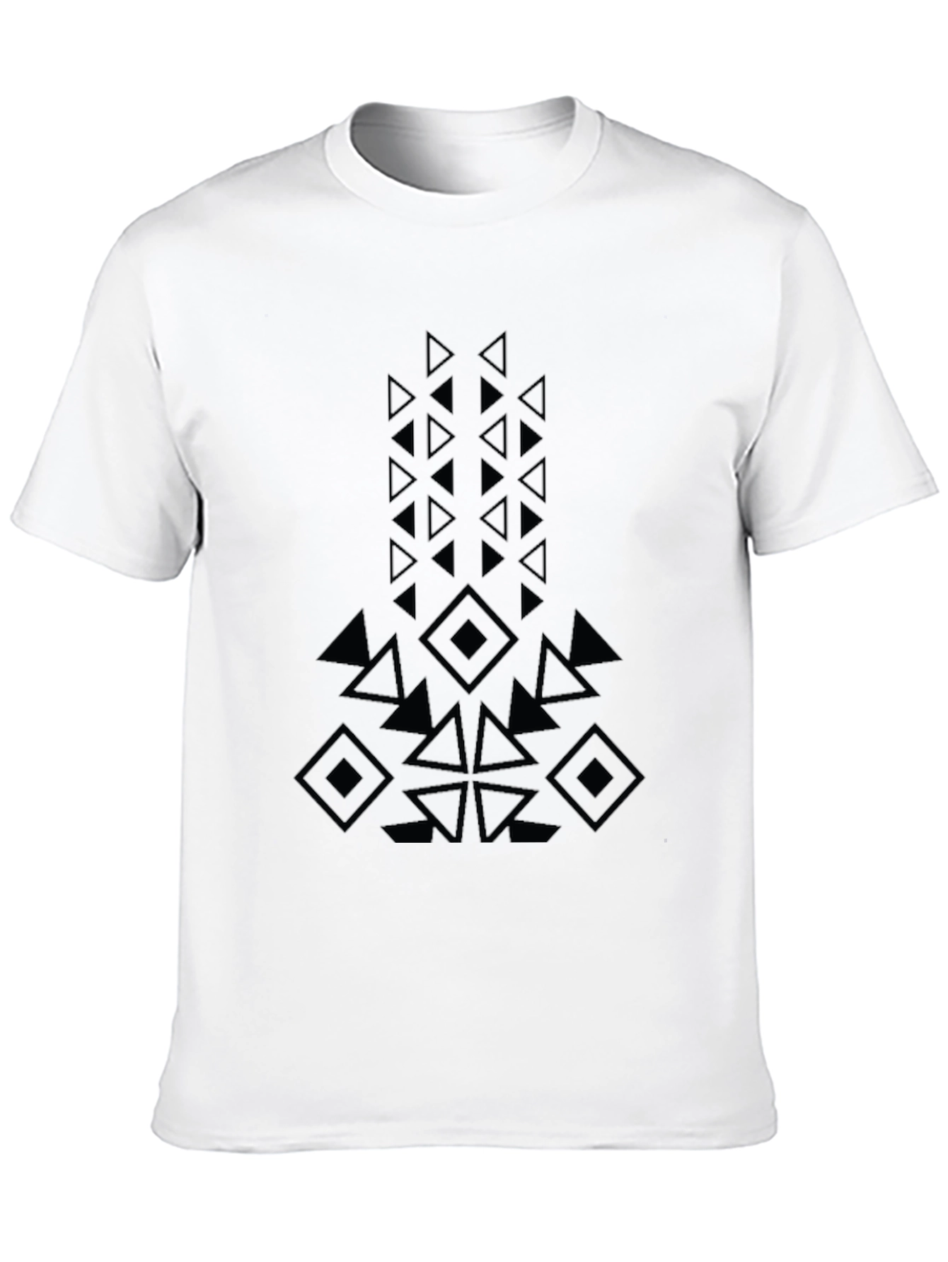 Geometric Design Black T-Shirt - Modern Casual Wear