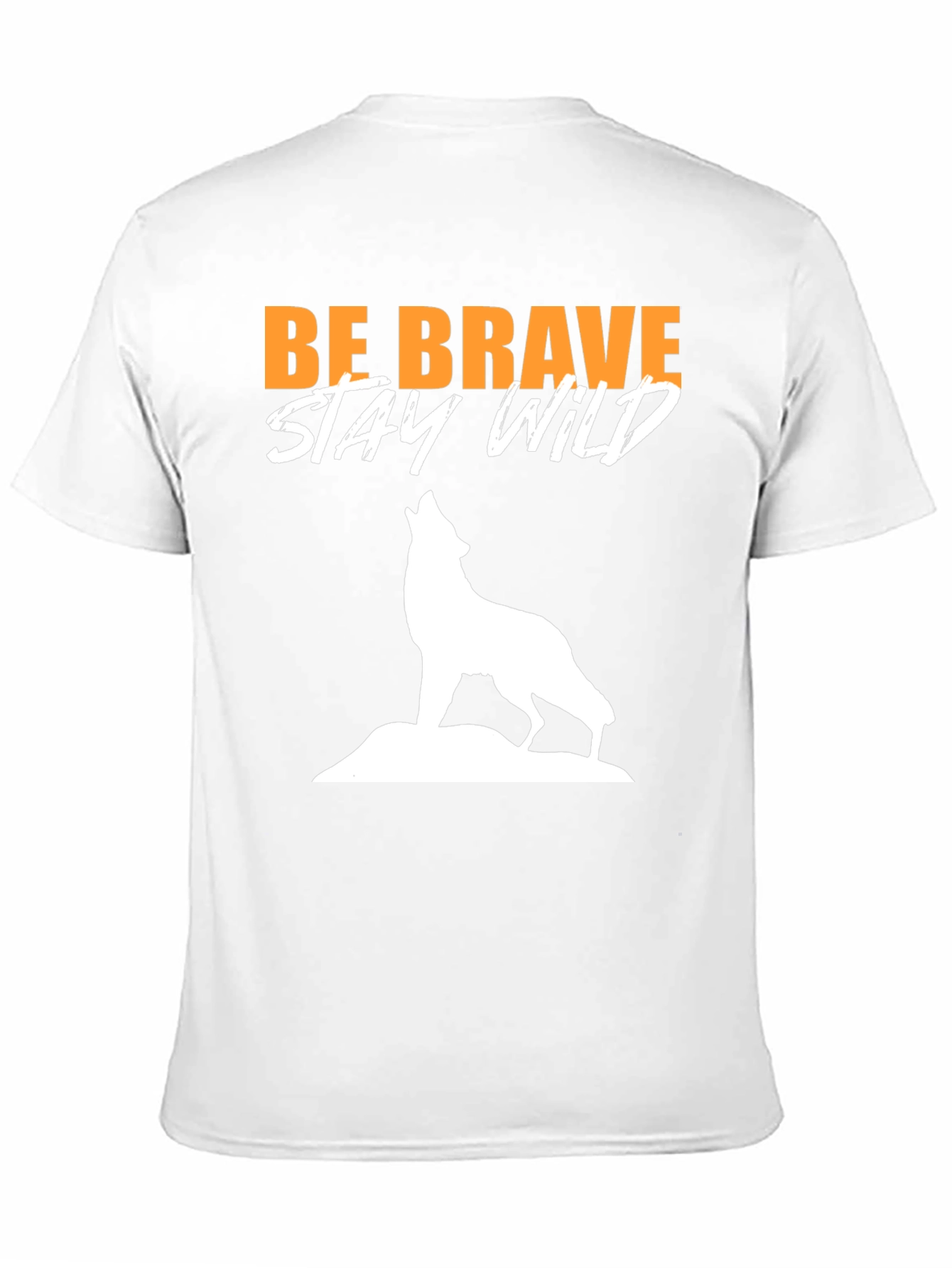 Be Brave Stay Wild Wolf Graphic Tee - Black