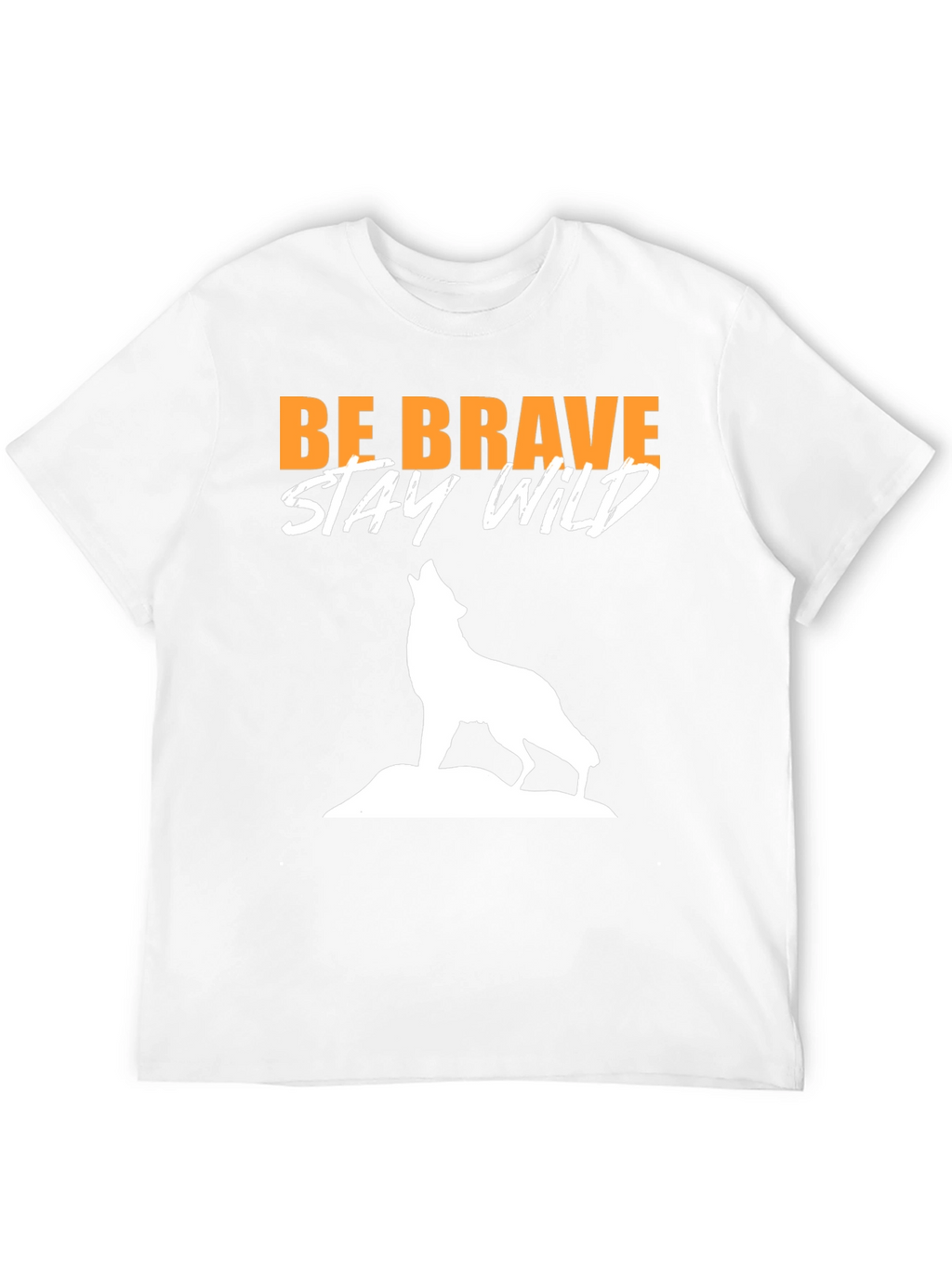 Be Brave Stay Wild Wolf Graphic Tee - Black