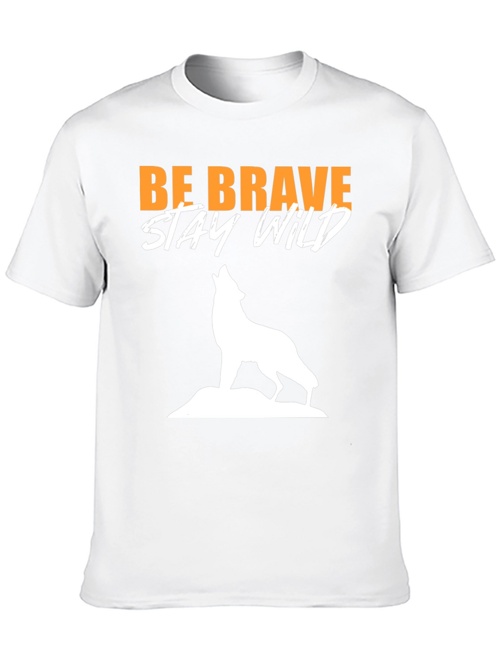 Be Brave Stay Wild Wolf Graphic Tee - Black