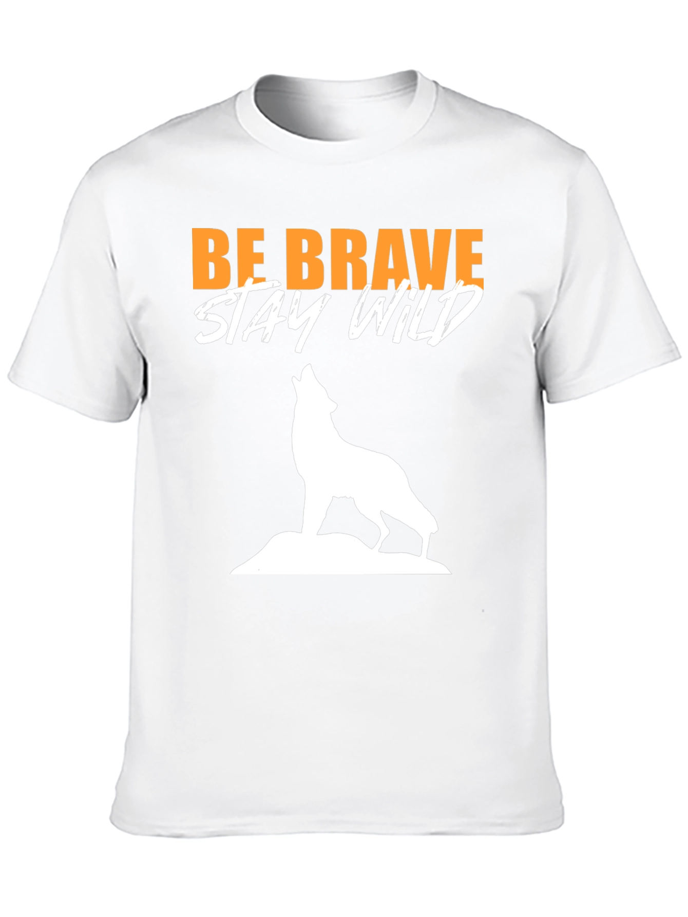 Be Brave Stay Wild Wolf Graphic Tee - Black