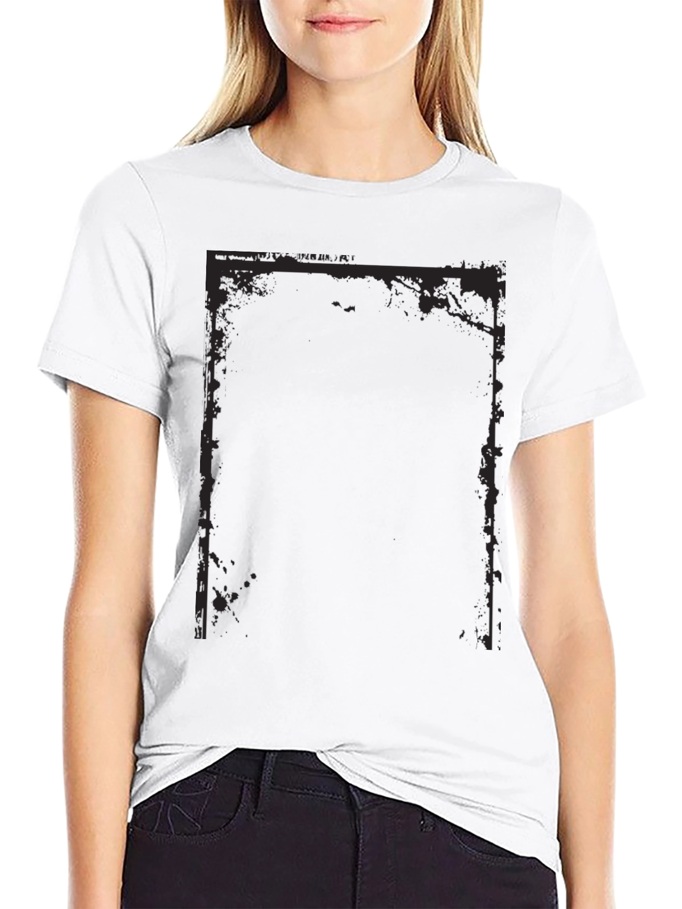 Edgy Graphic Tee - Black Cotton Blend
