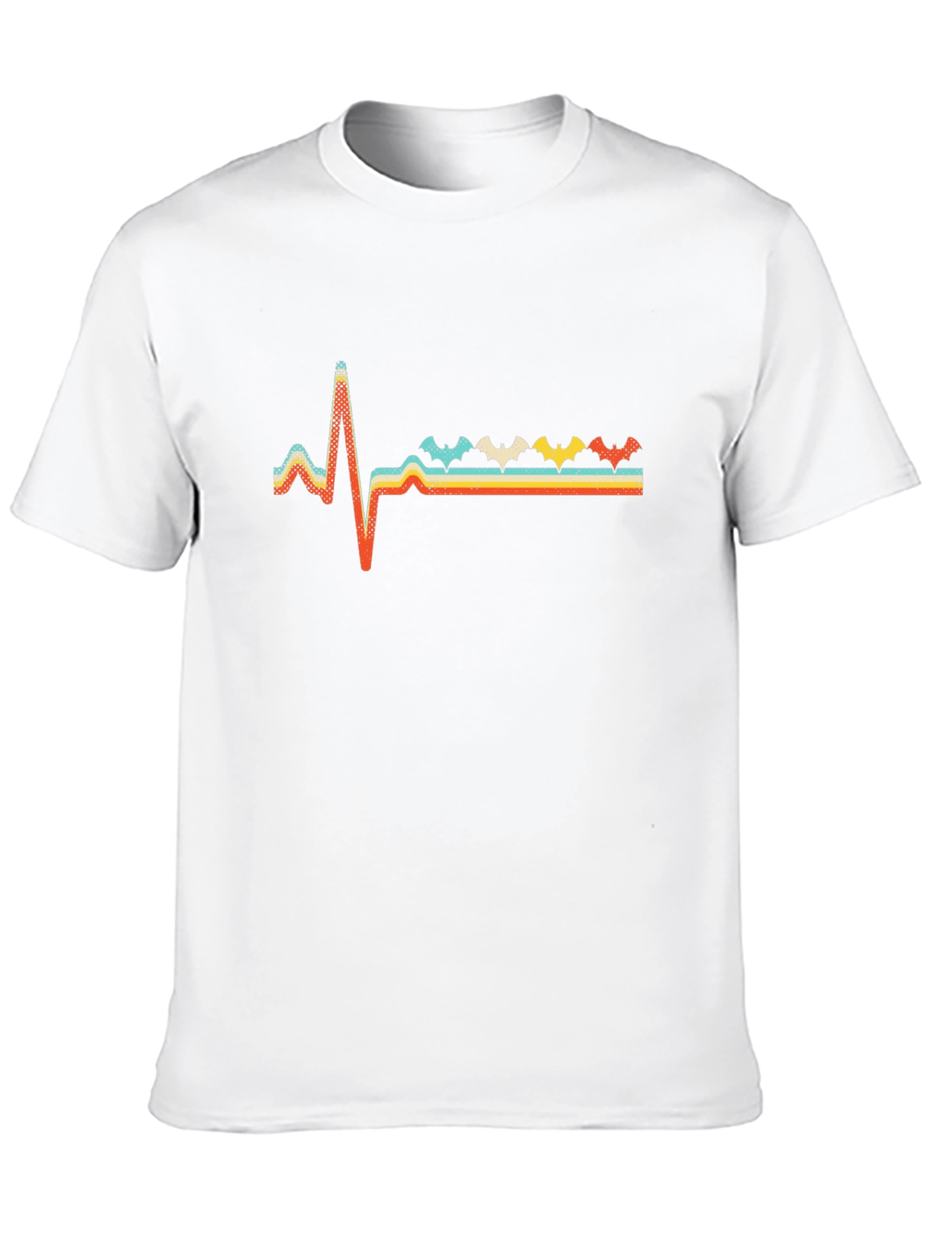 Retro Bat Heartbeat T-Shirt - Spooky Fun!