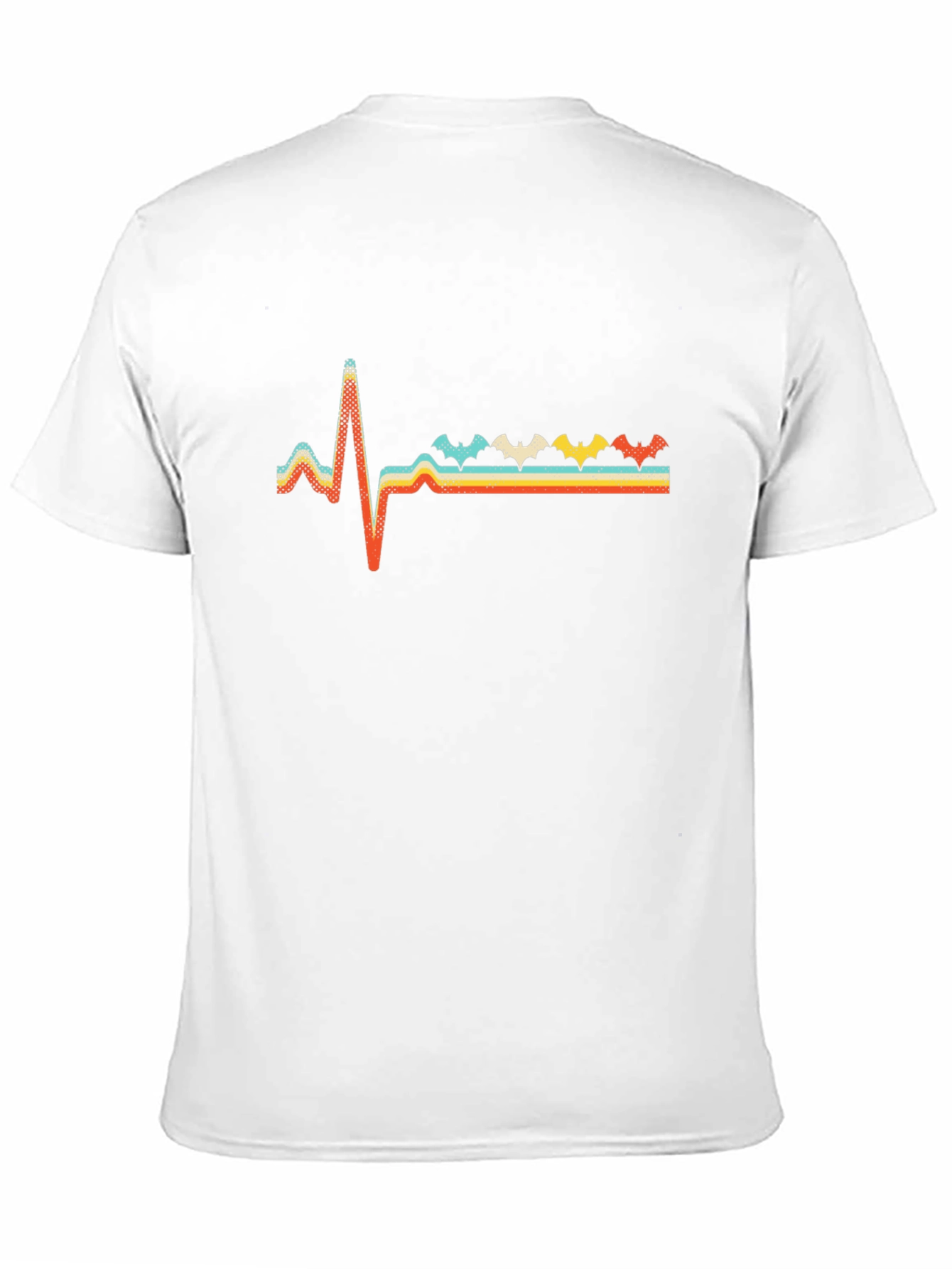 Retro Bat Heartbeat T-Shirt - Spooky Fun!