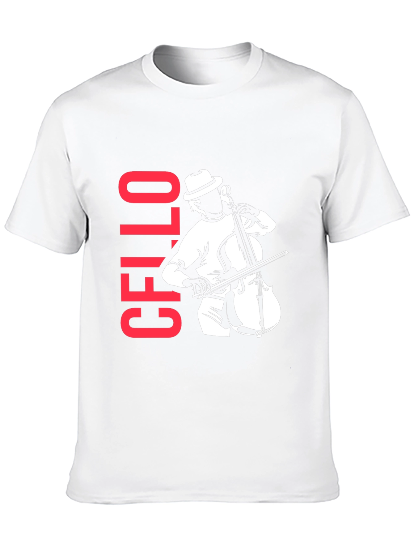 Cello Player Graphic T-Shirt - Black