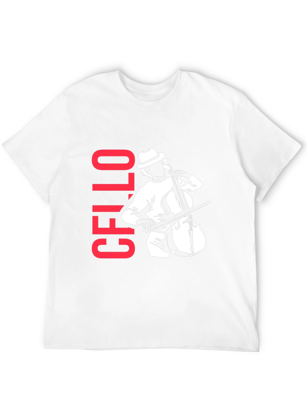 Cello Player Graphic T-Shirt - Black