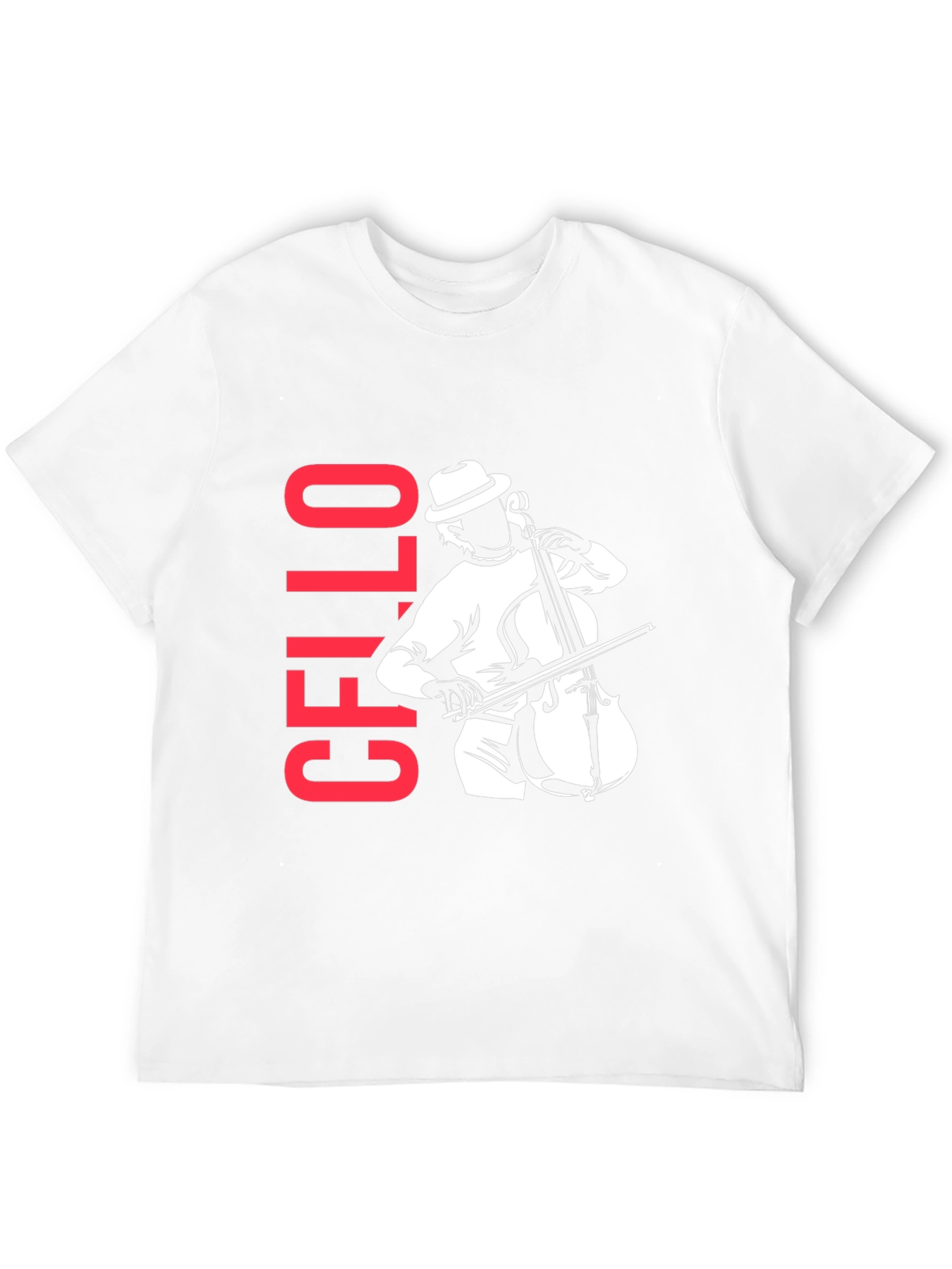 Cello Player Graphic T-Shirt - Black