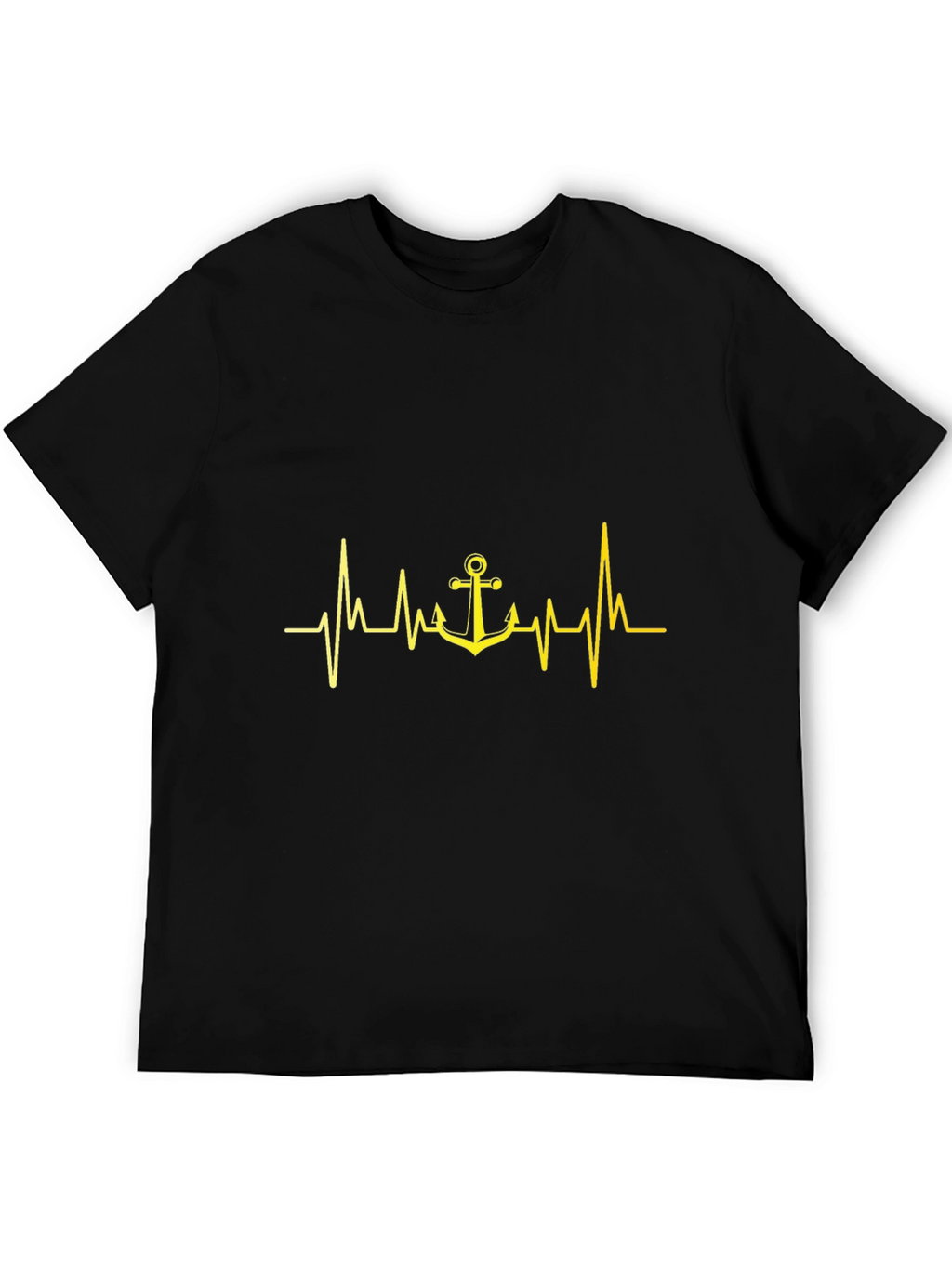 Anchor Heartbeat Graphic Tee - Black Cotton T-Shirt