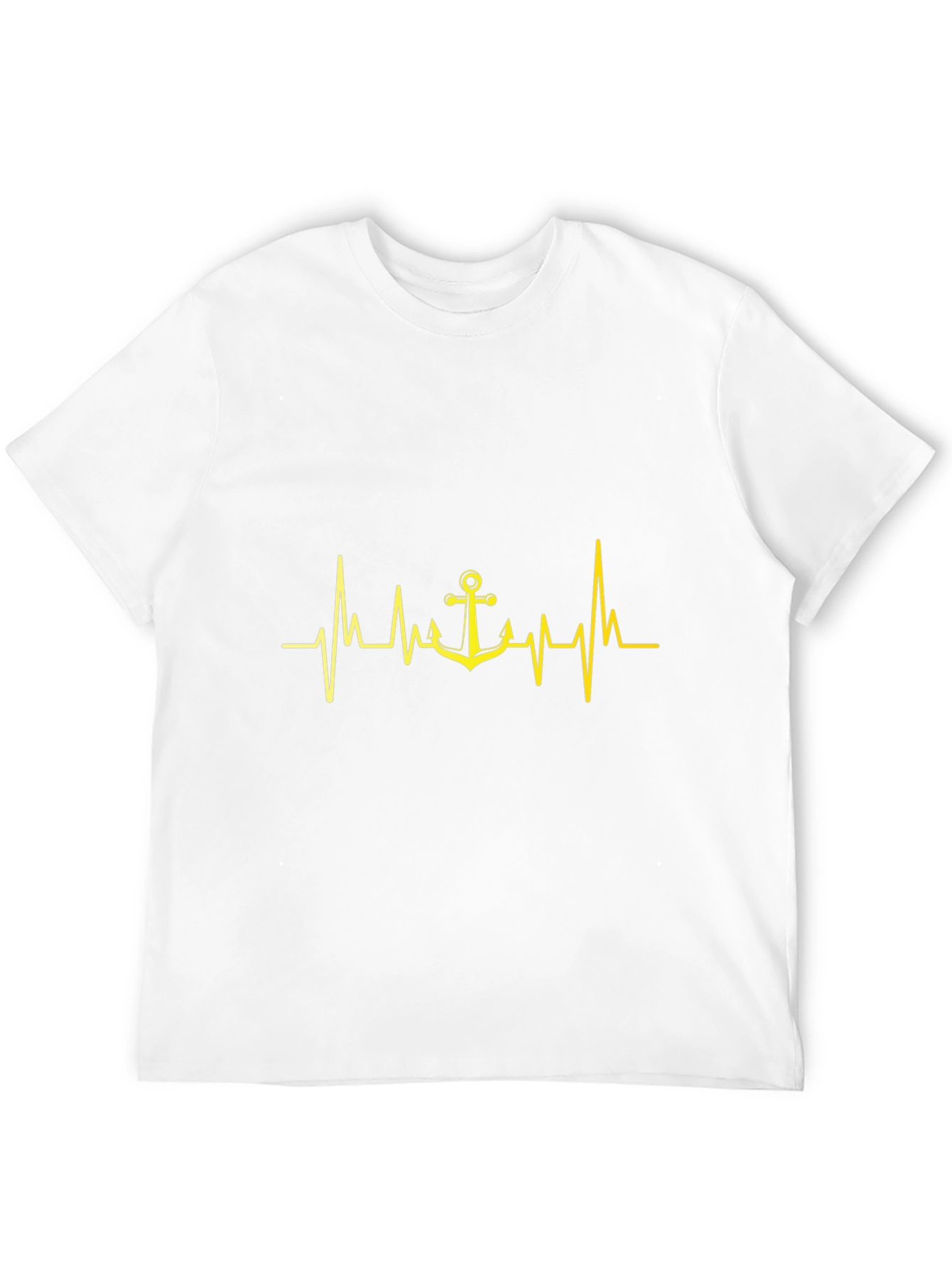 Anchor Heartbeat Graphic Tee - Black Cotton T-Shirt