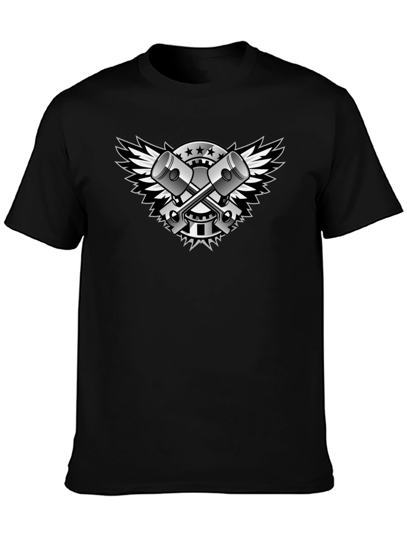 Black Piston Wings Graphic Tee - Mens