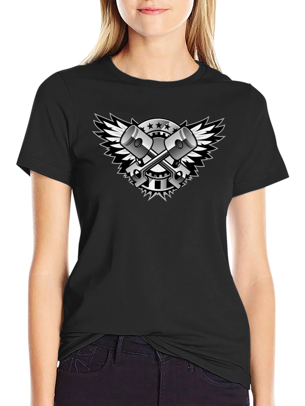 Black Piston Wings Graphic Tee - Mens