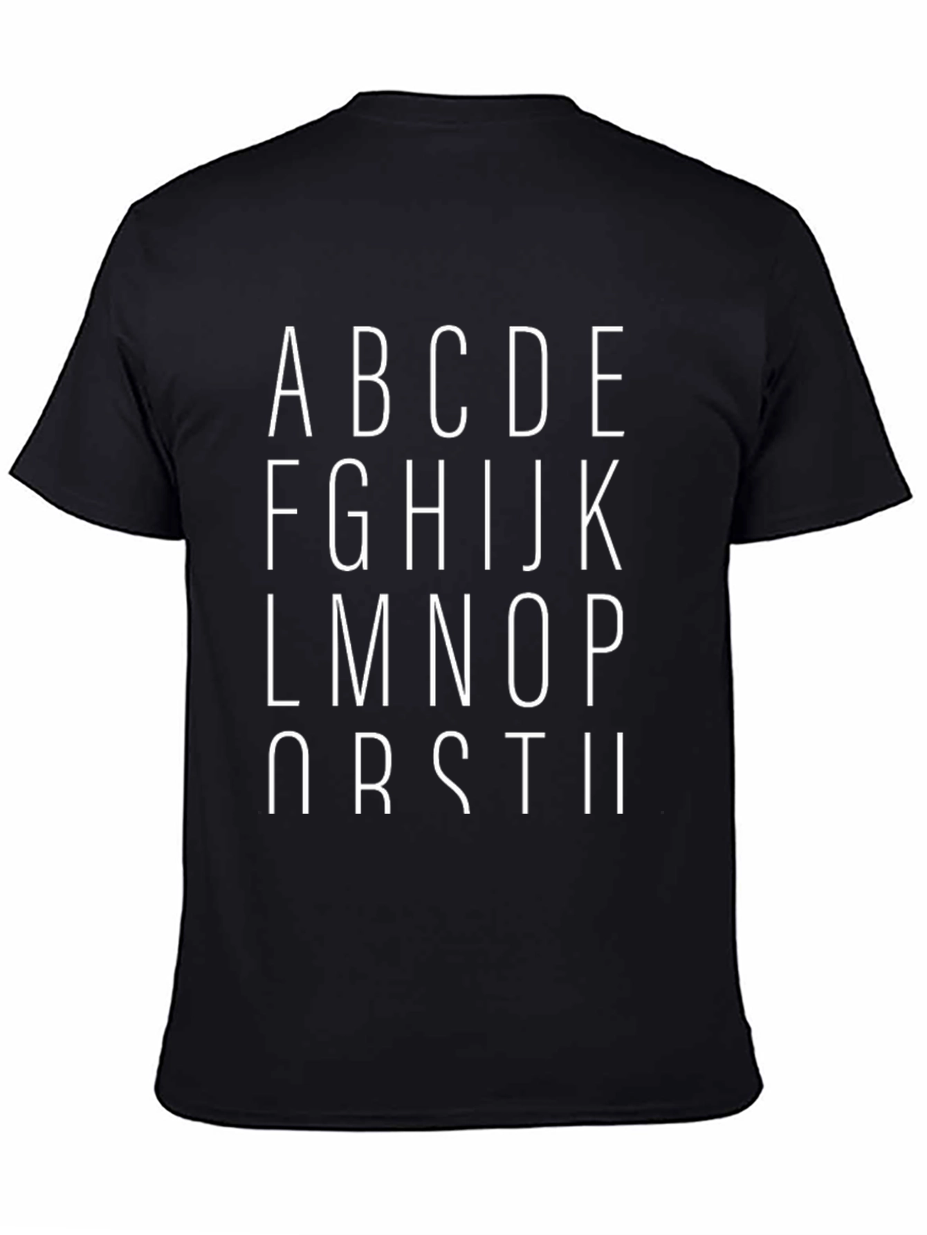 Alphabet Typography T-Shirt - Black Casual Tee