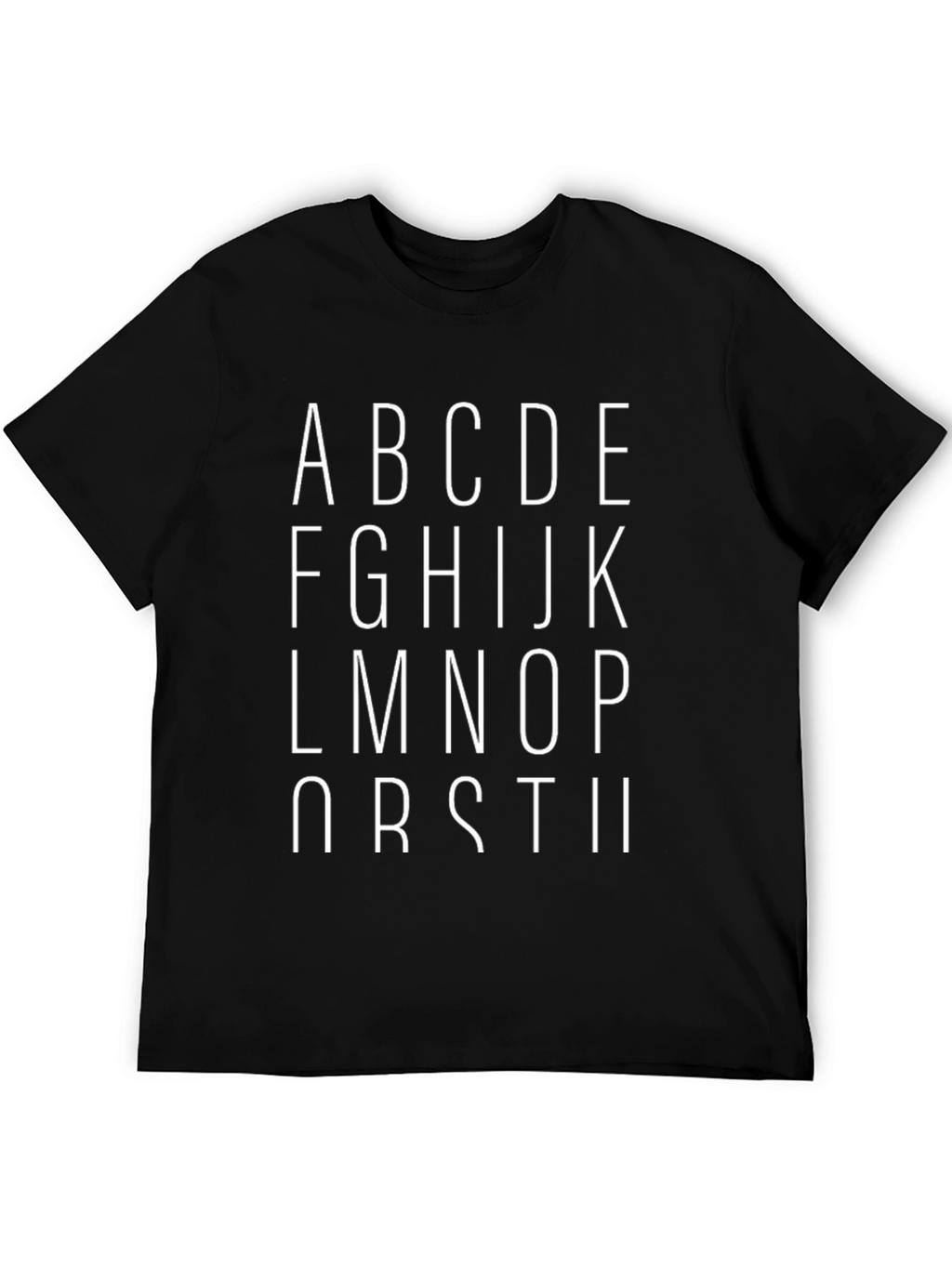 Alphabet Typography T-Shirt - Black Casual Tee