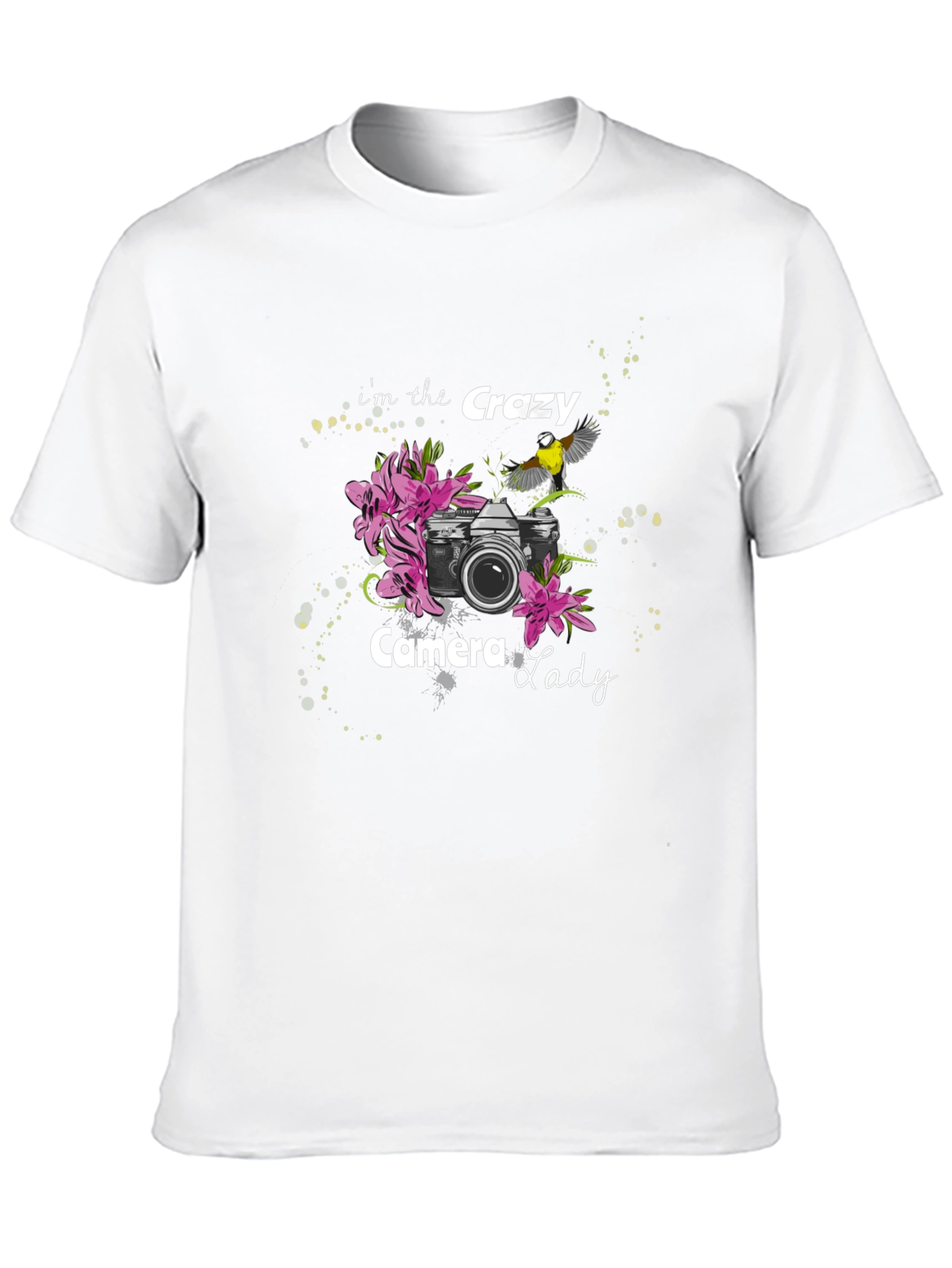 Crazy Camera Lady Black Graphic Tee