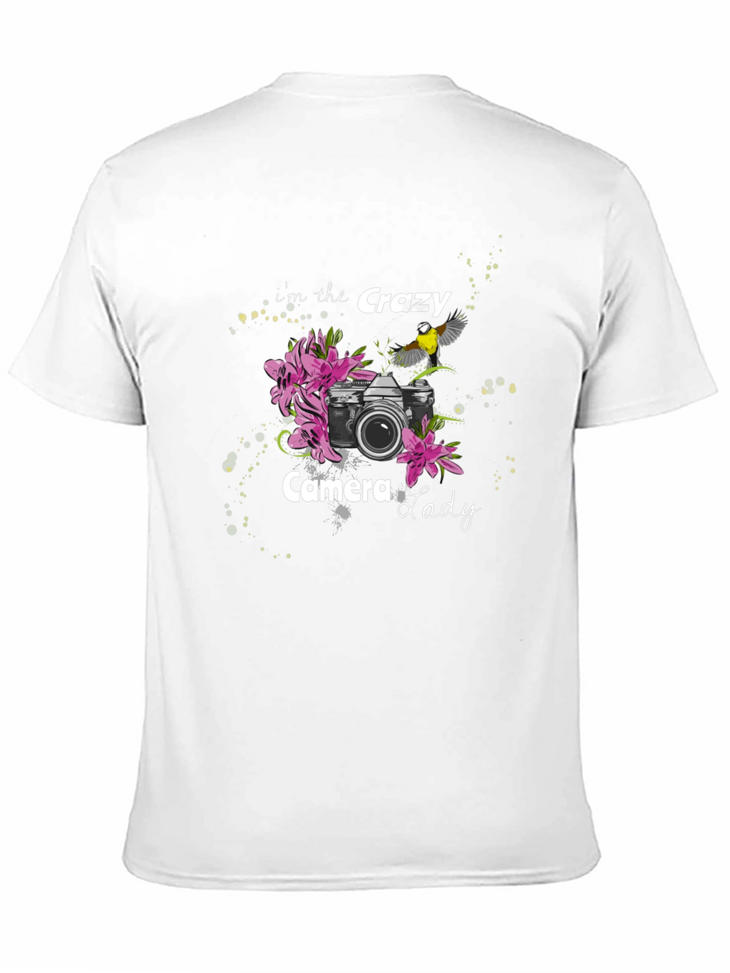 Crazy Camera Lady Black Graphic Tee