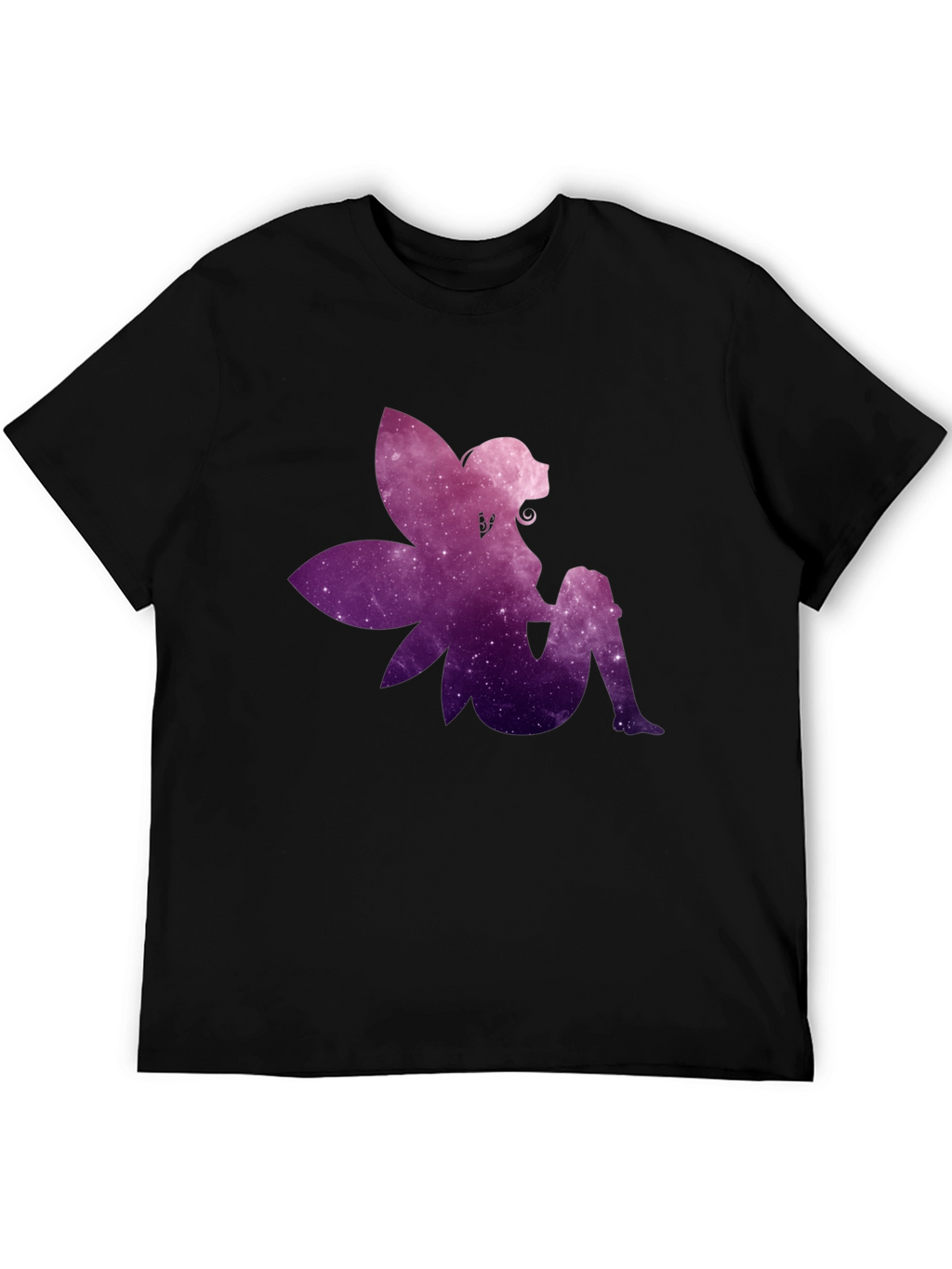 Galaxy Fairy Graphic Print Black T-Shirt