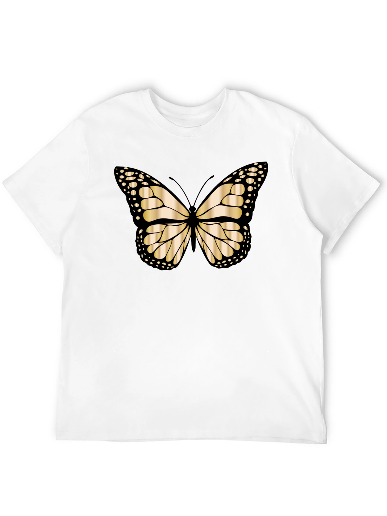 Butterfly Graphic Tee - Black Cotton Blend T-Shirt
