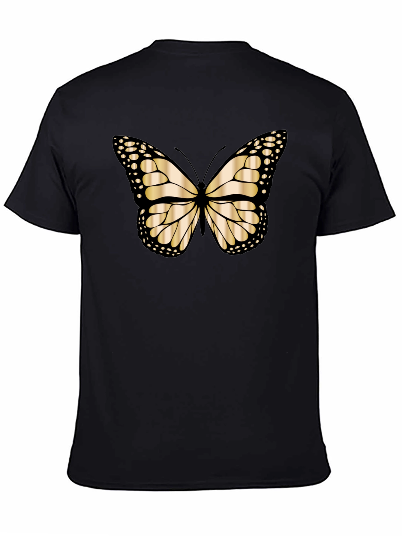 Butterfly Graphic Tee - Black Cotton Blend T-Shirt