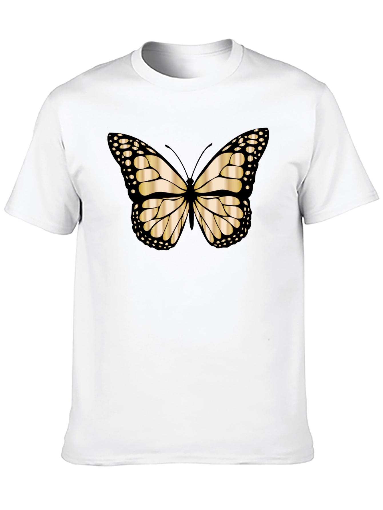 Butterfly Graphic Tee - Black Cotton Blend T-Shirt