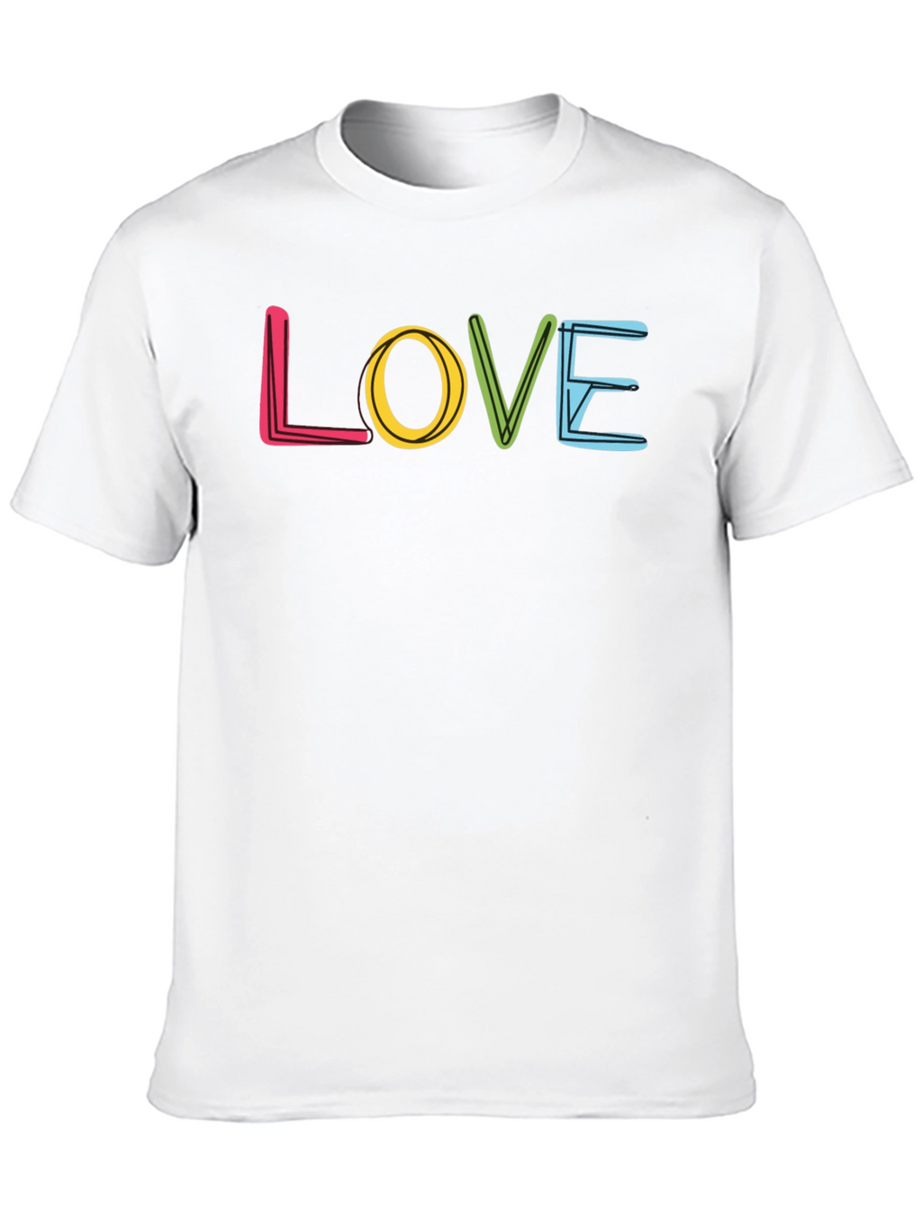 Love Graphic Print Crew Neck T-Shirt - Black