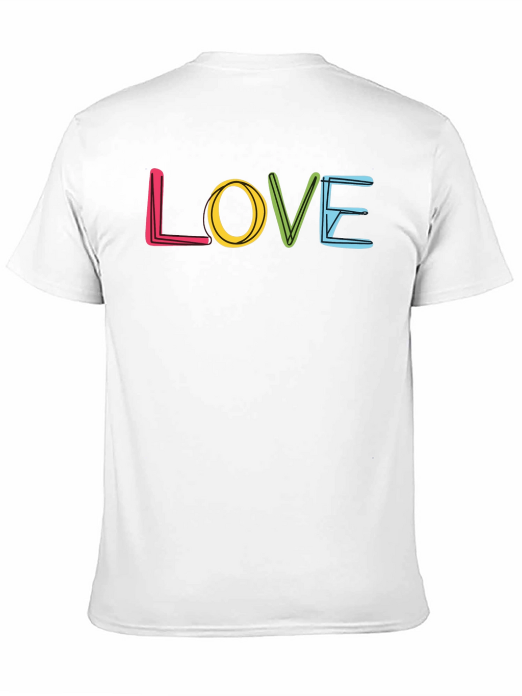 Love Graphic Print Crew Neck T-Shirt - Black