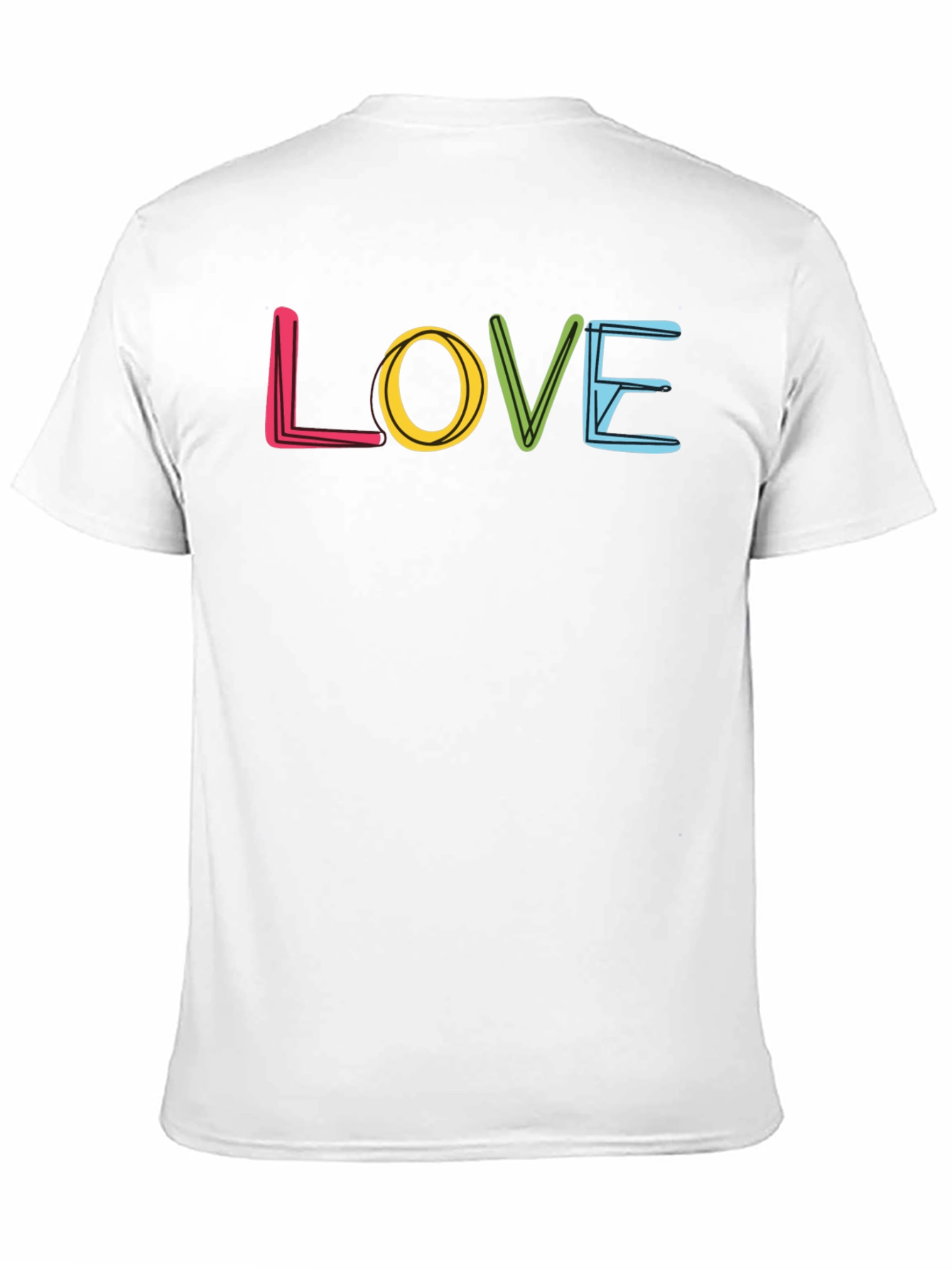 Love Graphic Print Crew Neck T-Shirt - Black
