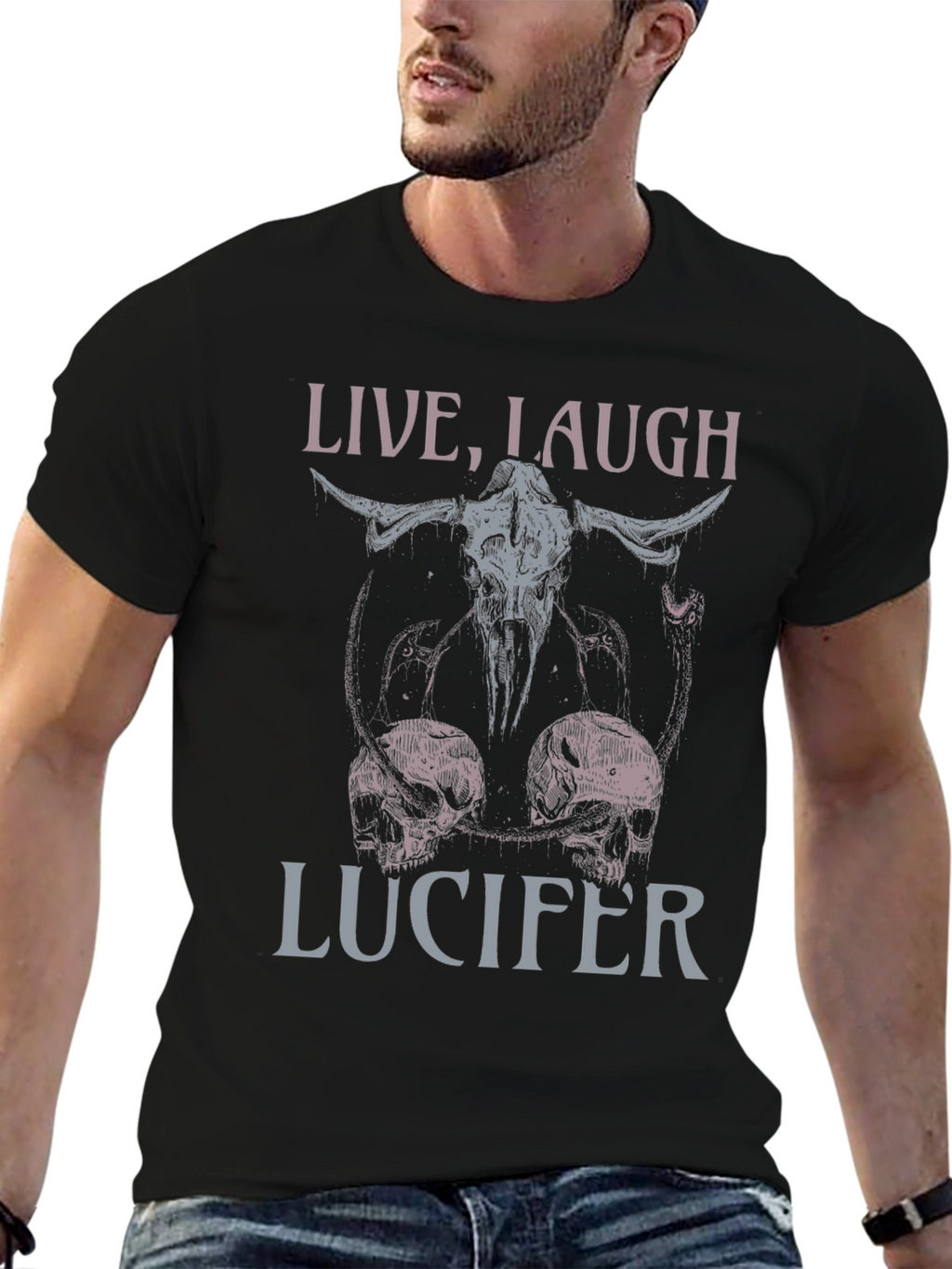 Live Laugh Lucifer T-Shirt: Dark Humor Graphic Tee