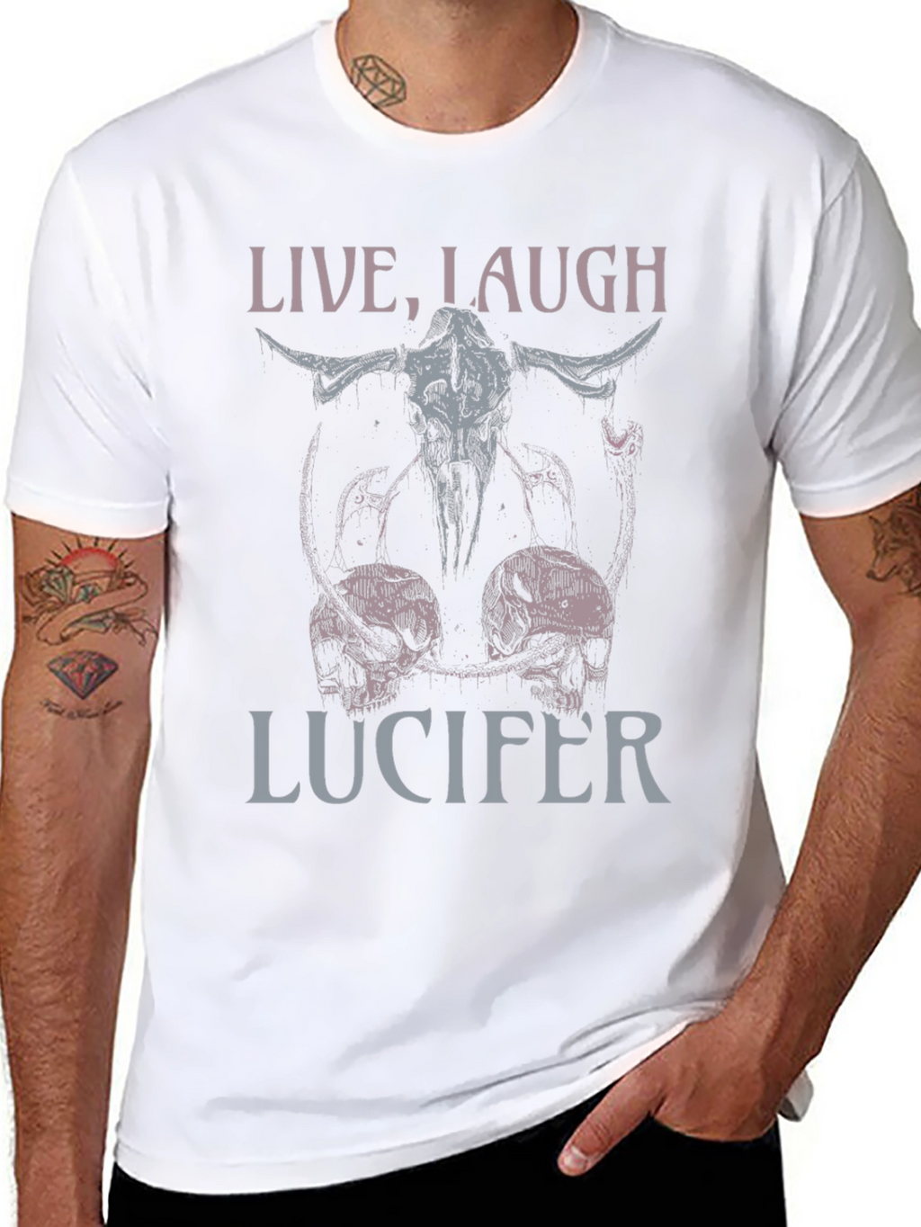 Live Laugh Lucifer T-Shirt: Dark Humor Graphic Tee
