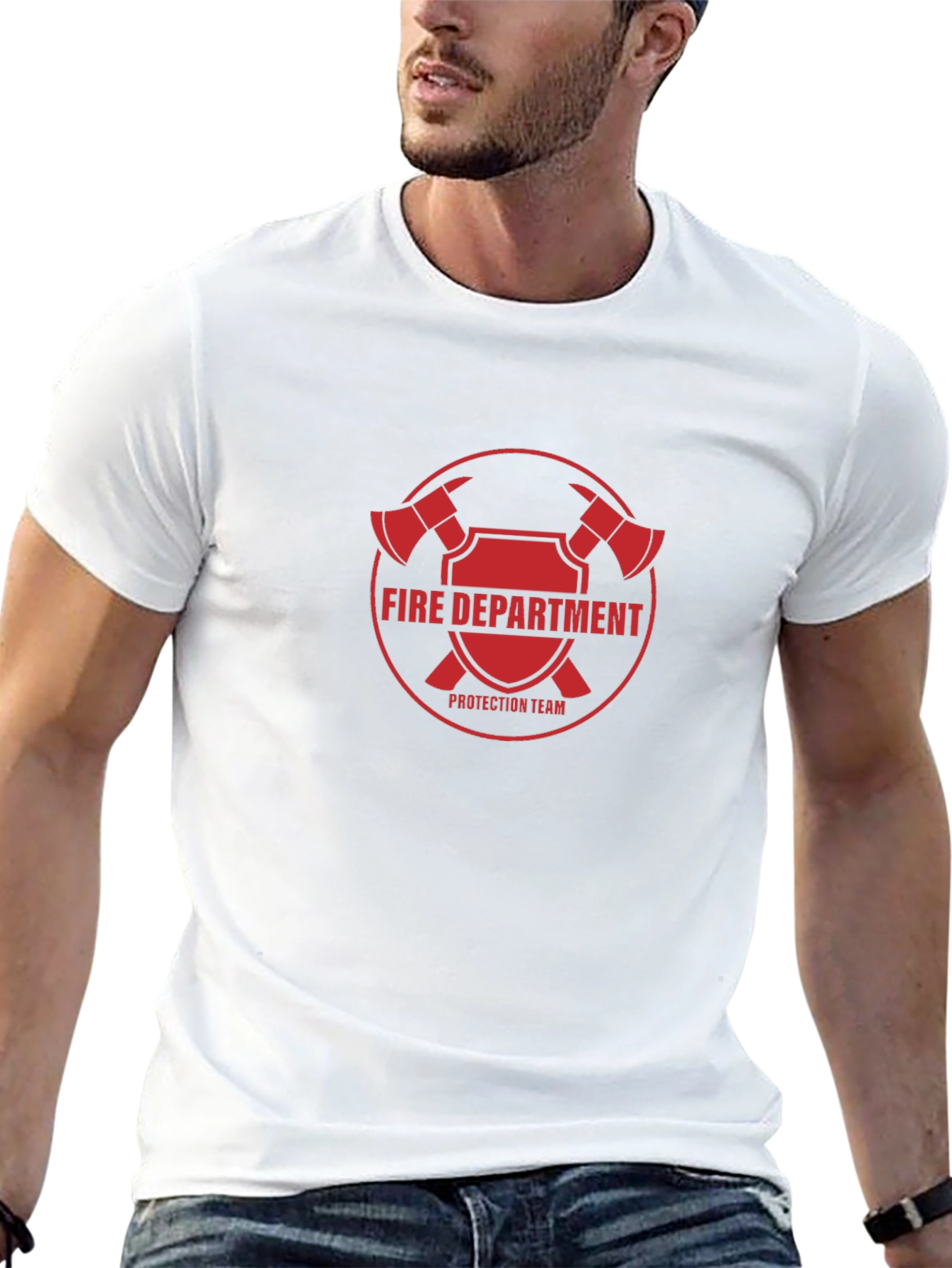 Fire Department Protection Team Black T-Shirt