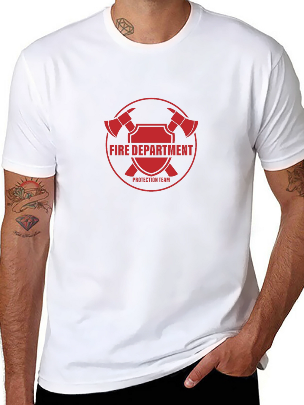 Fire Department Protection Team Black T-Shirt