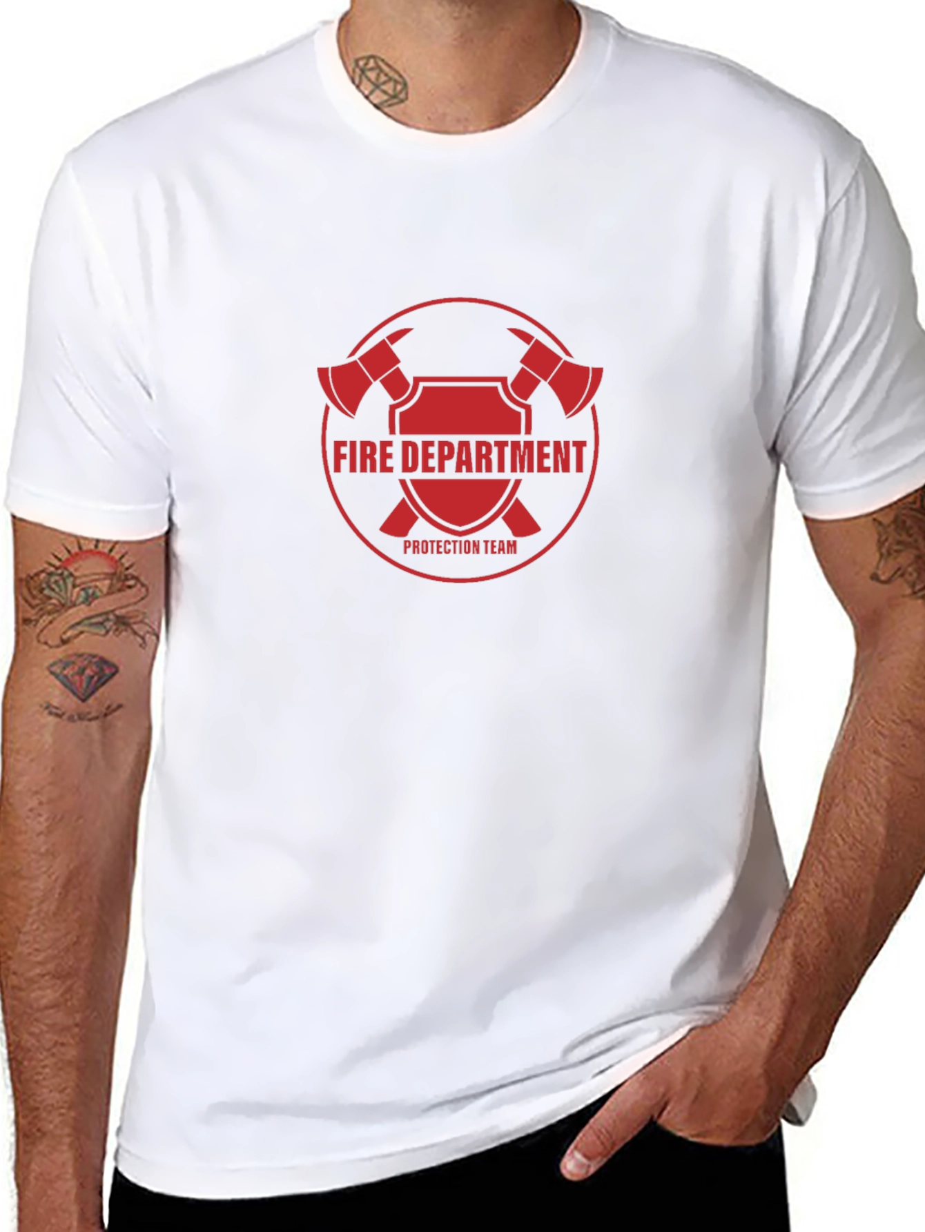 Fire Department Protection Team Black T-Shirt