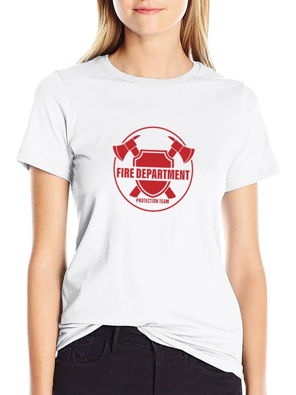 Fire Department Protection Team Black T-Shirt