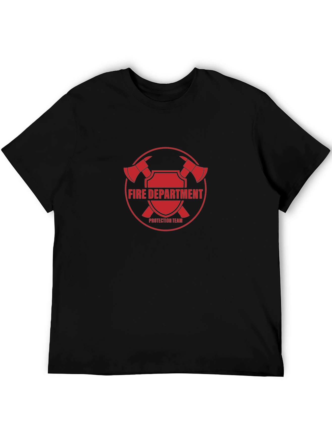 Fire Department Protection Team Black T-Shirt