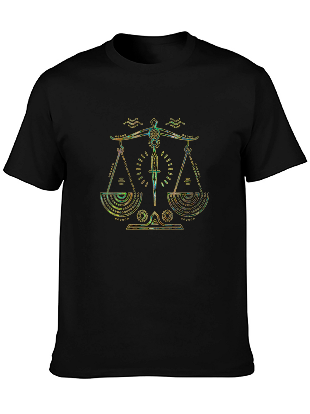 Libra Zodiac Graphic Tee - Black