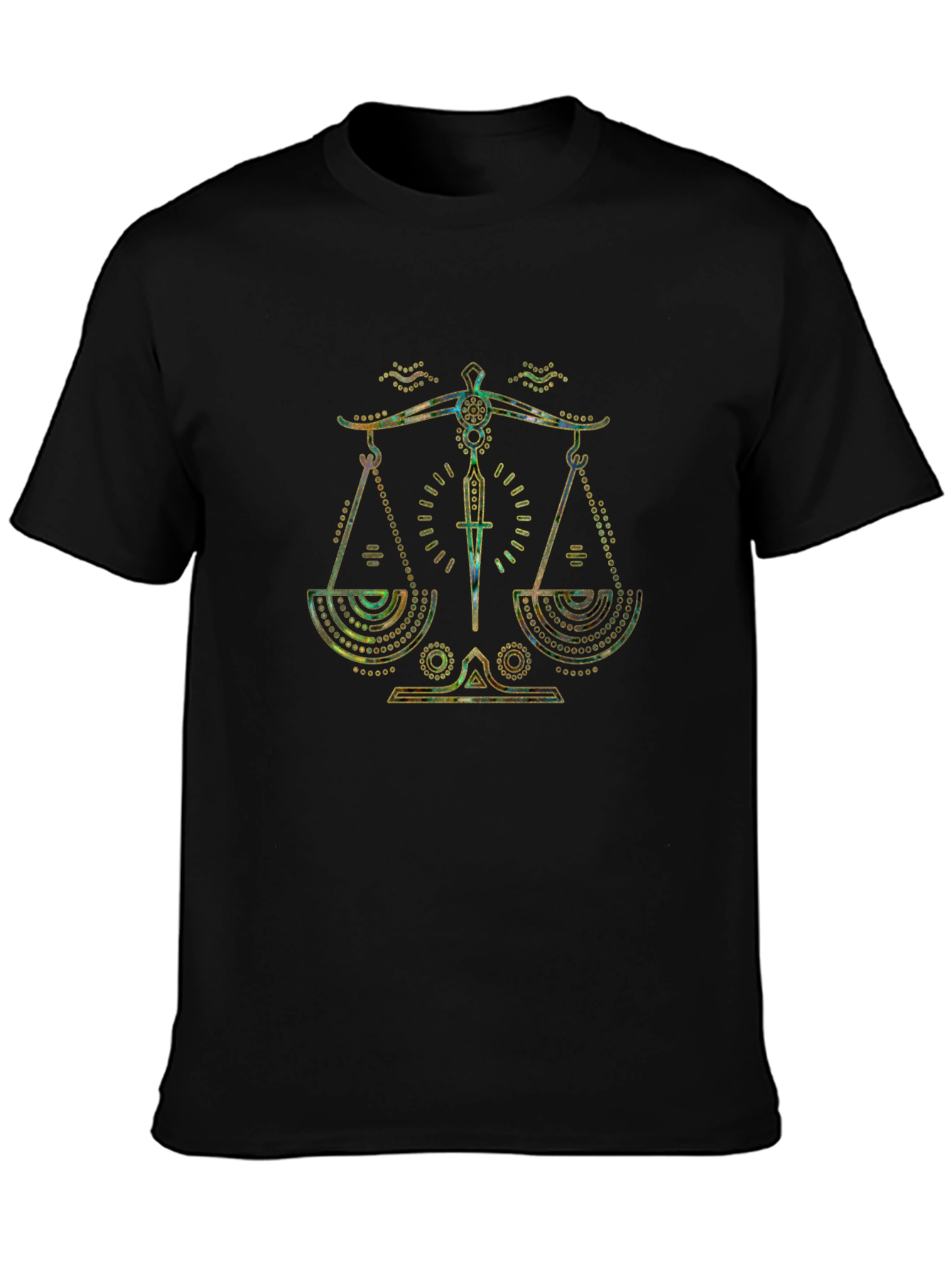 Libra Zodiac Graphic Tee - Black