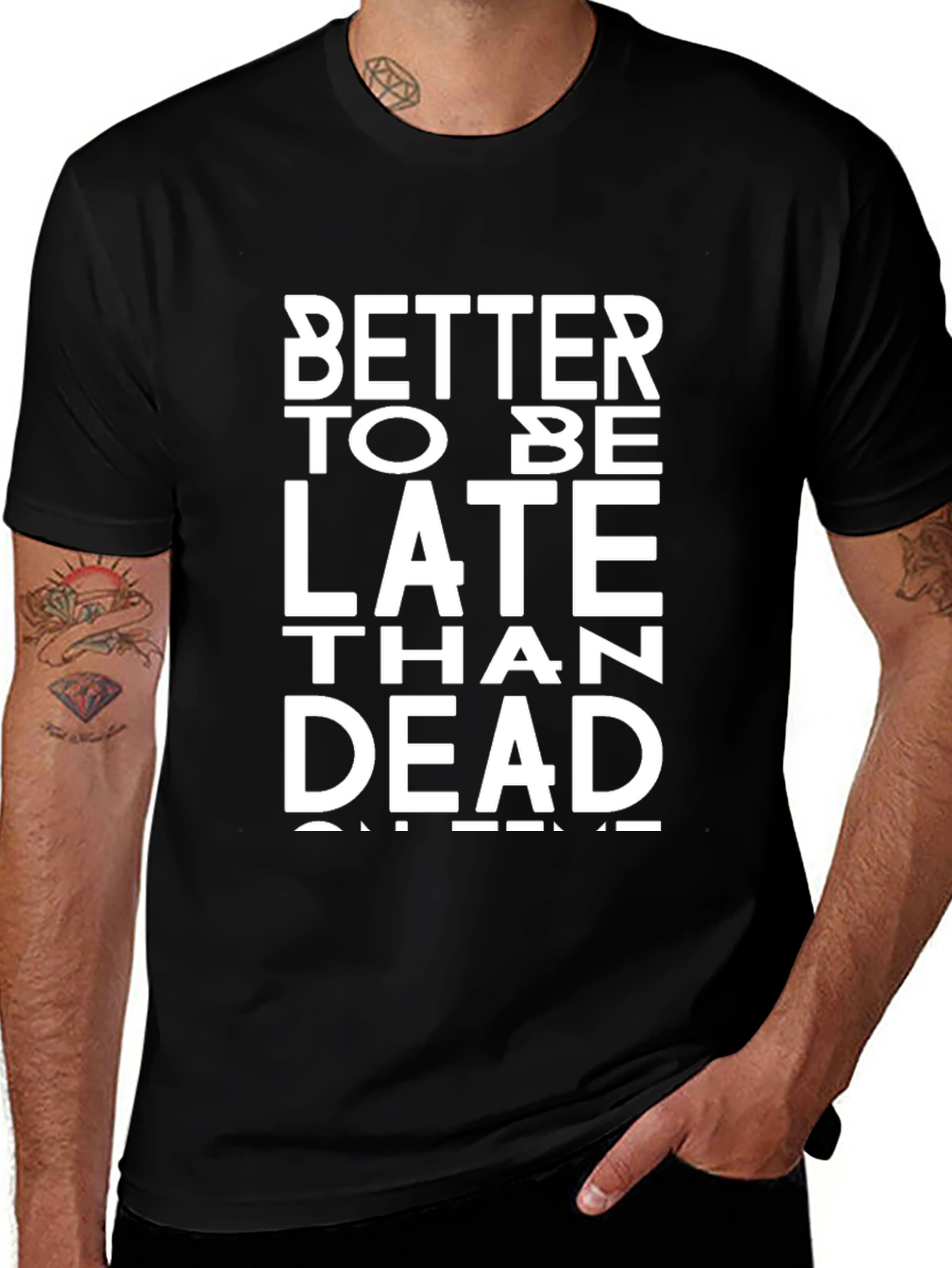Better Late Than Dead Graphic Tee - Black Cotton T-Shirt
