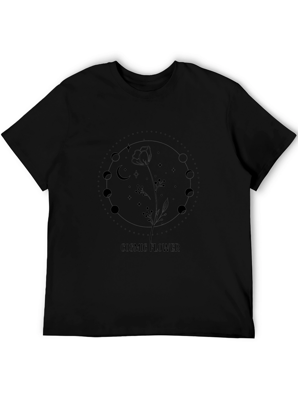Cosmic Flower Black Graphic Tee