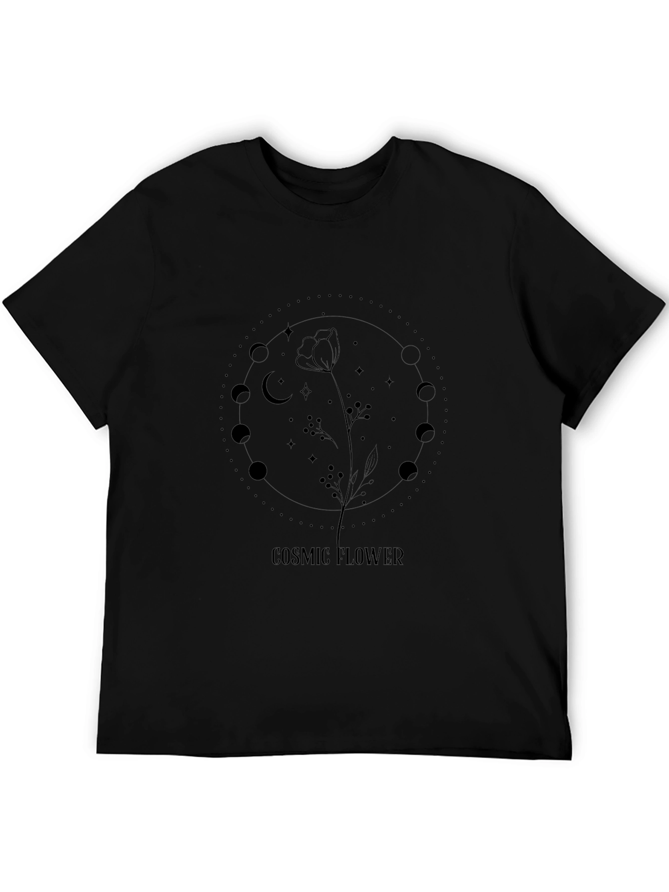 Cosmic Flower Black Graphic Tee