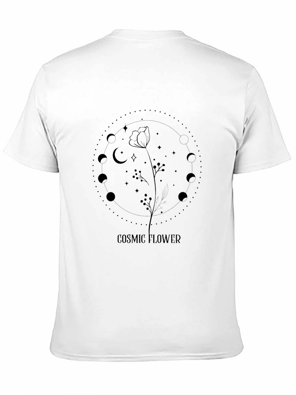 Cosmic Flower Black Graphic Tee