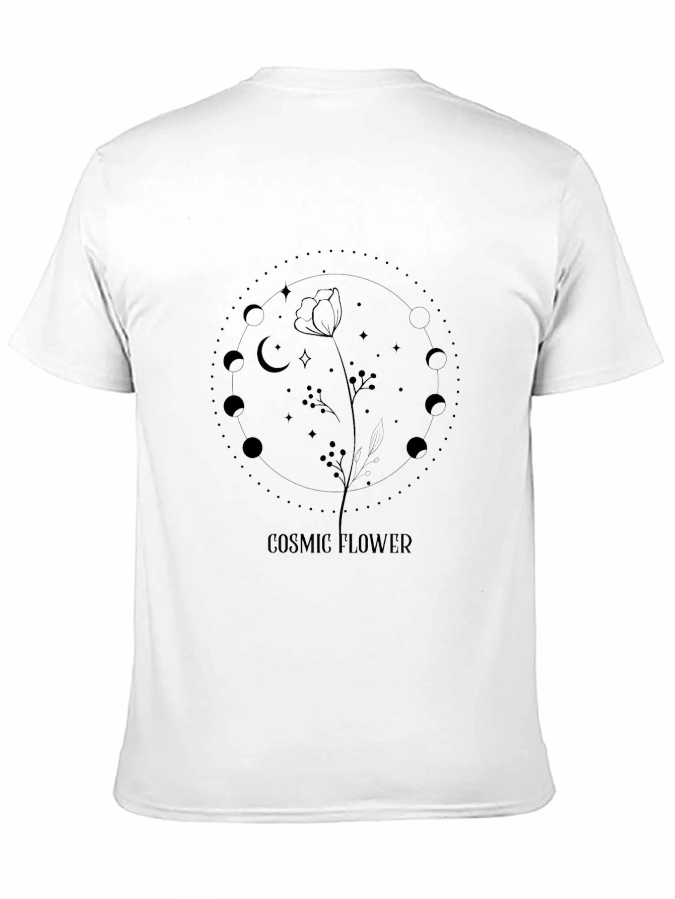Cosmic Flower Black Graphic Tee