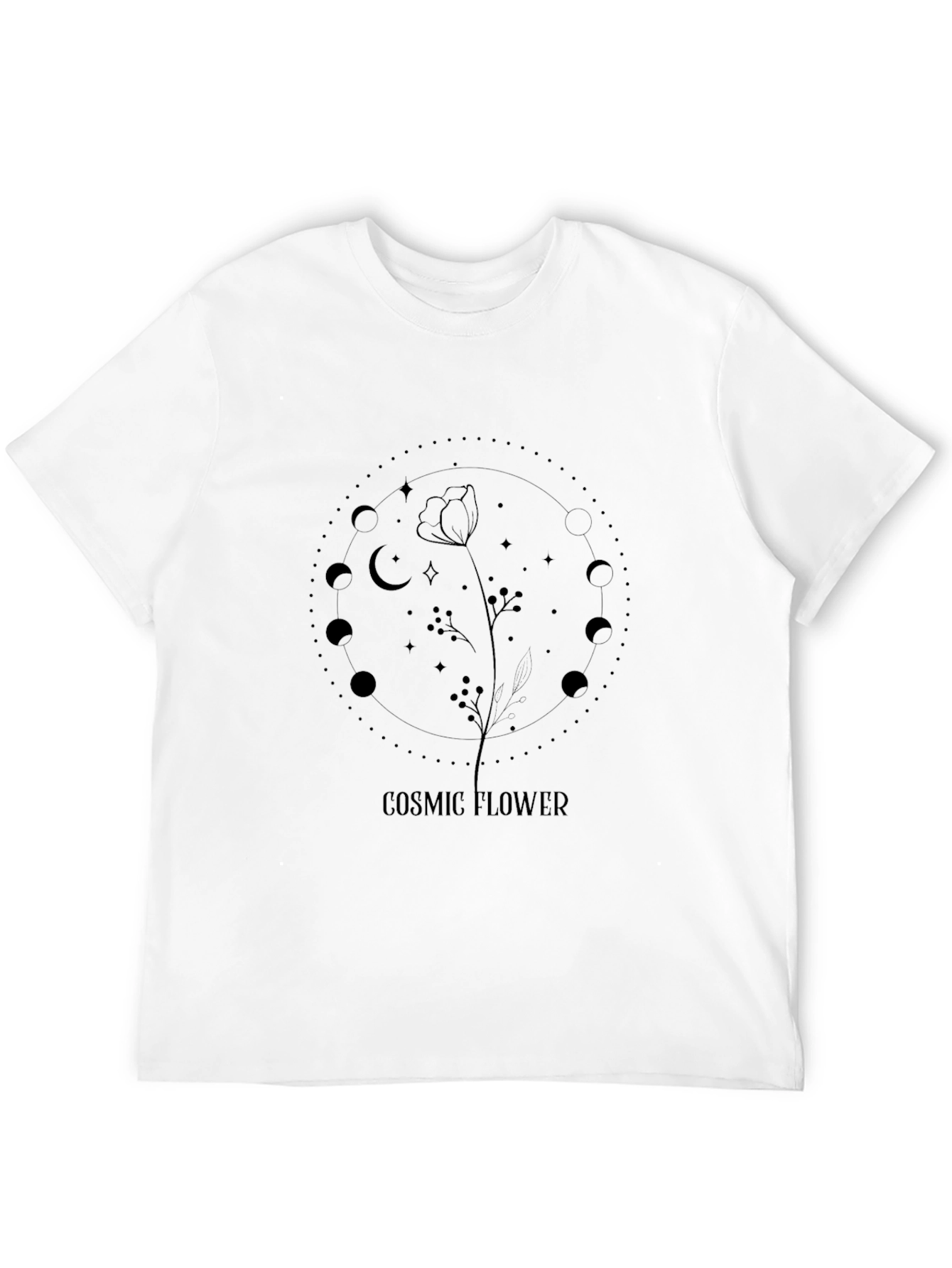 Cosmic Flower Black Graphic Tee