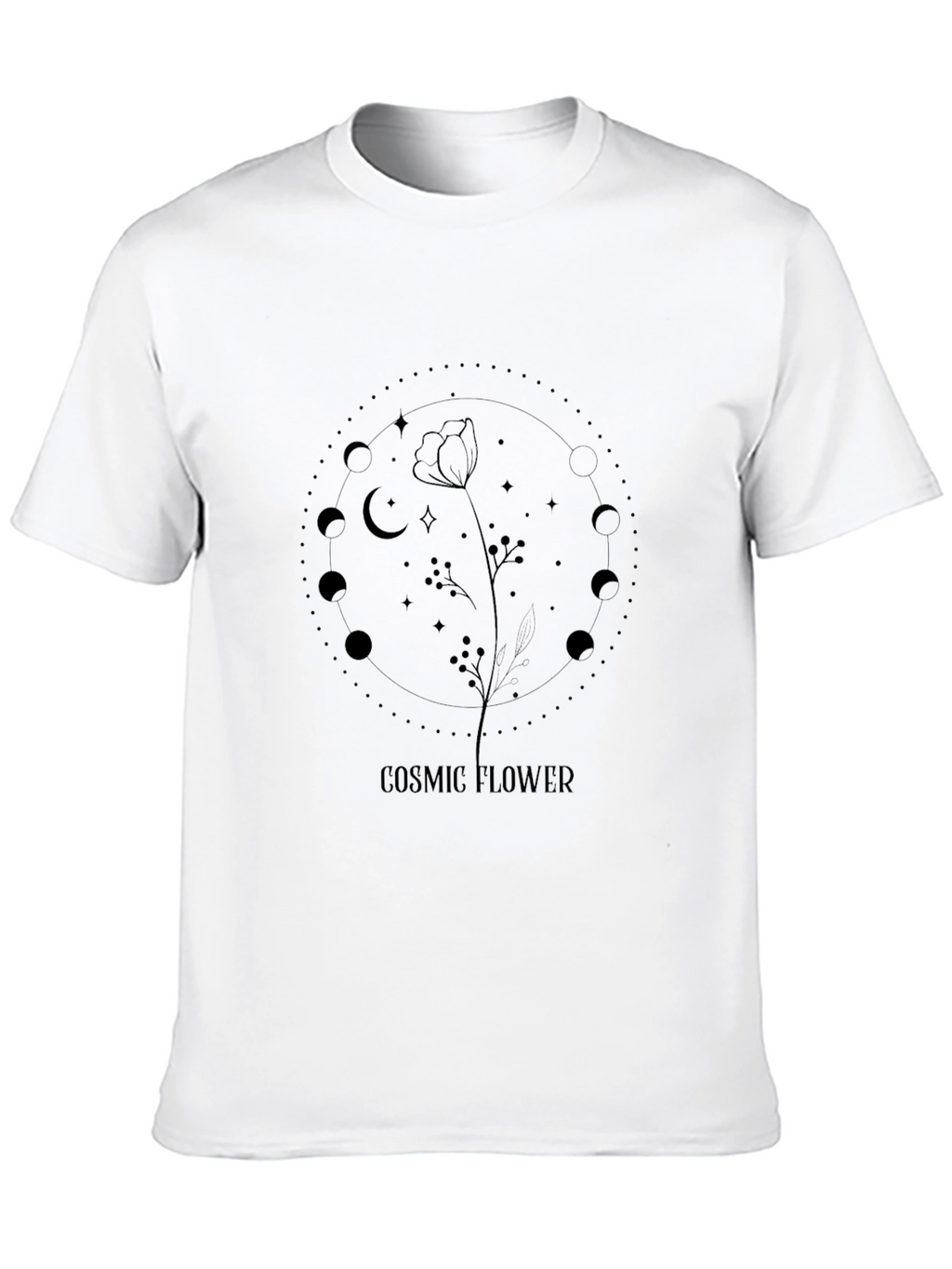 Cosmic Flower Black Graphic Tee