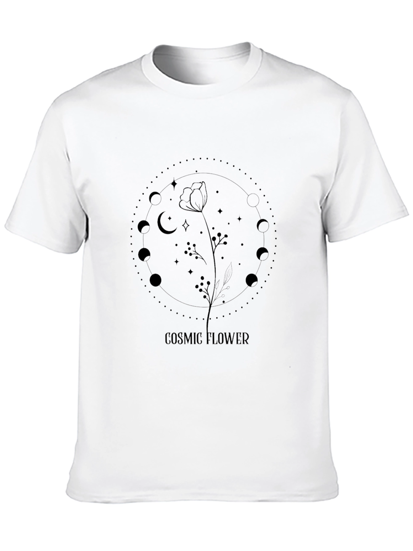 Cosmic Flower Black Graphic Tee