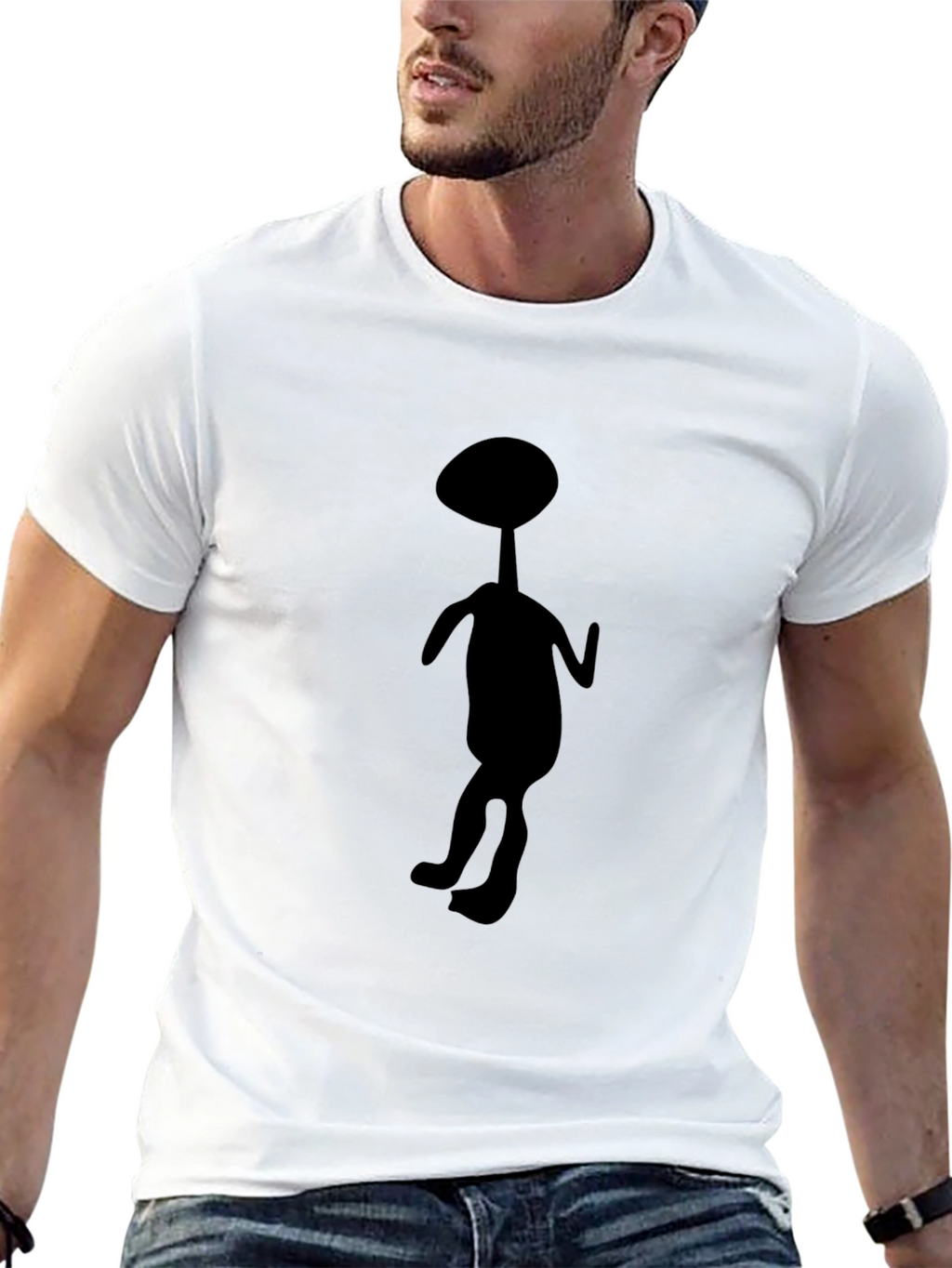 Abstract Alien Silhouette Black T-Shirt