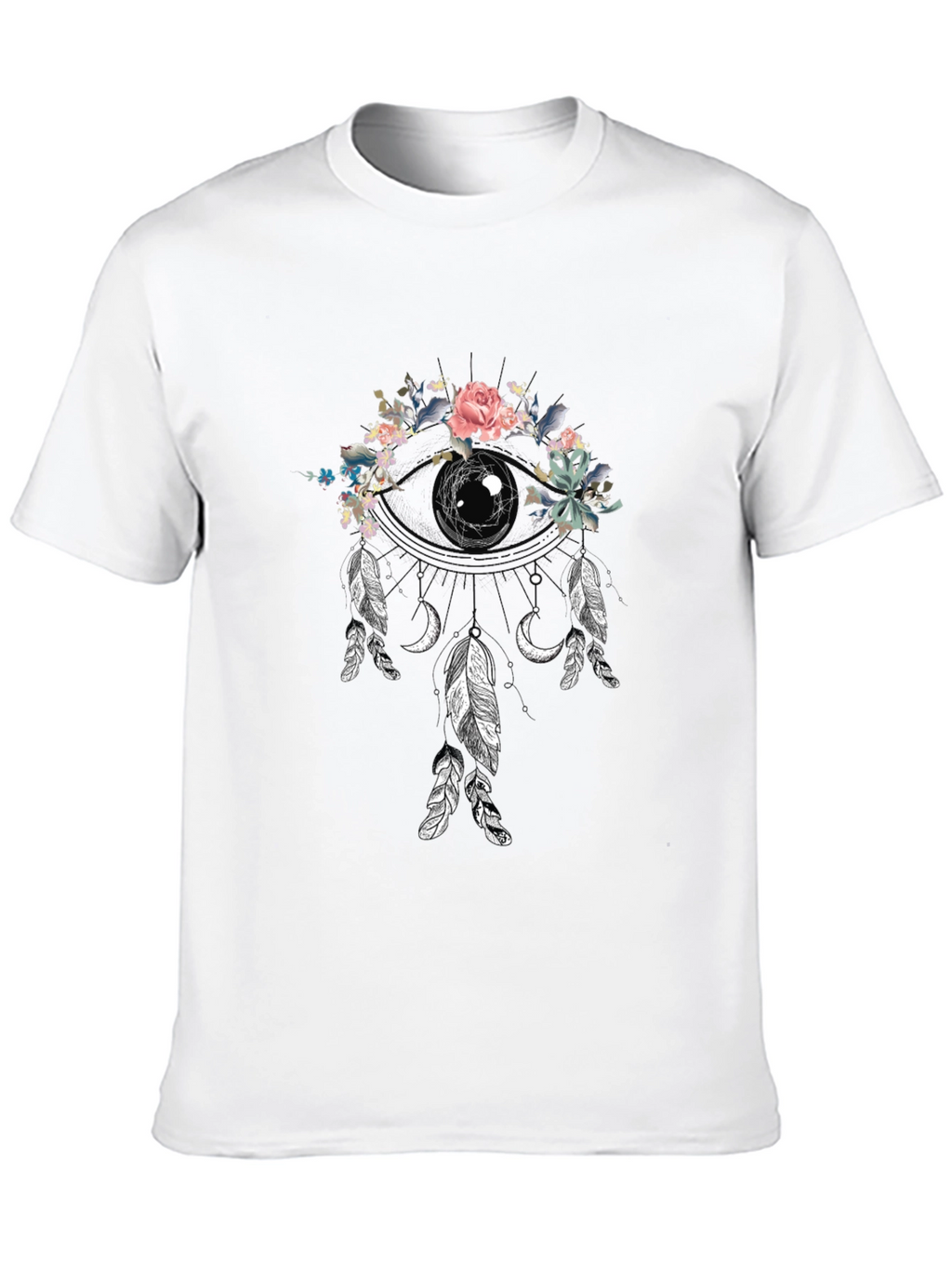 Floral Dreamcatcher Graphic Tee - Black